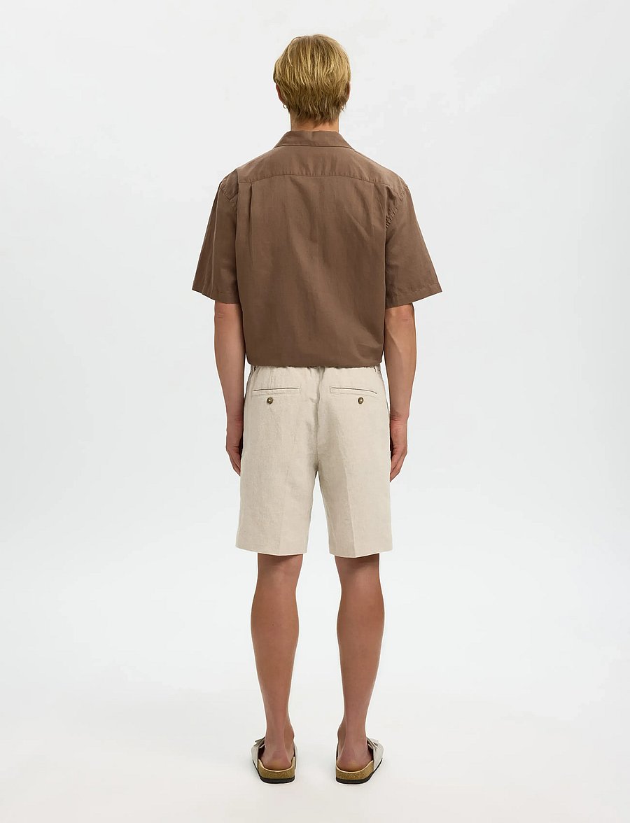 Selected - SLMREGULAR-LEROY LINEN BLD SHORTS NOOS - leinen-shorts - pure cashmere - 2