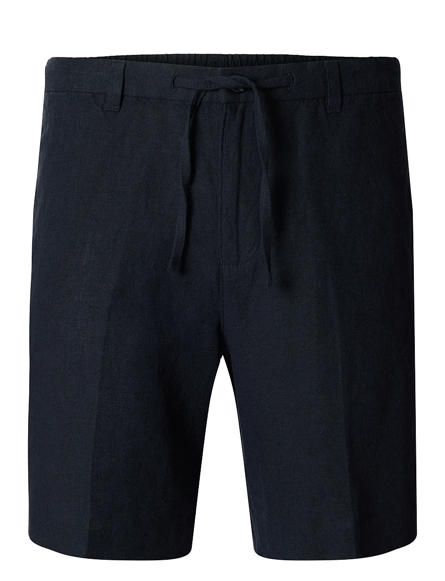 Selected - SLMREGULAR-LEROY LINEN BLD SHORTS NOOS - linnen shorts - sky captain - 1