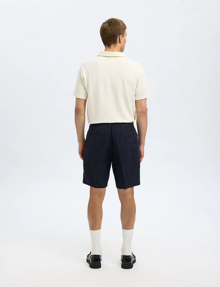 Selected - SLMREGULAR-LEROY LINEN BLD SHORTS NOOS - linnen shorts - sky captain - 2