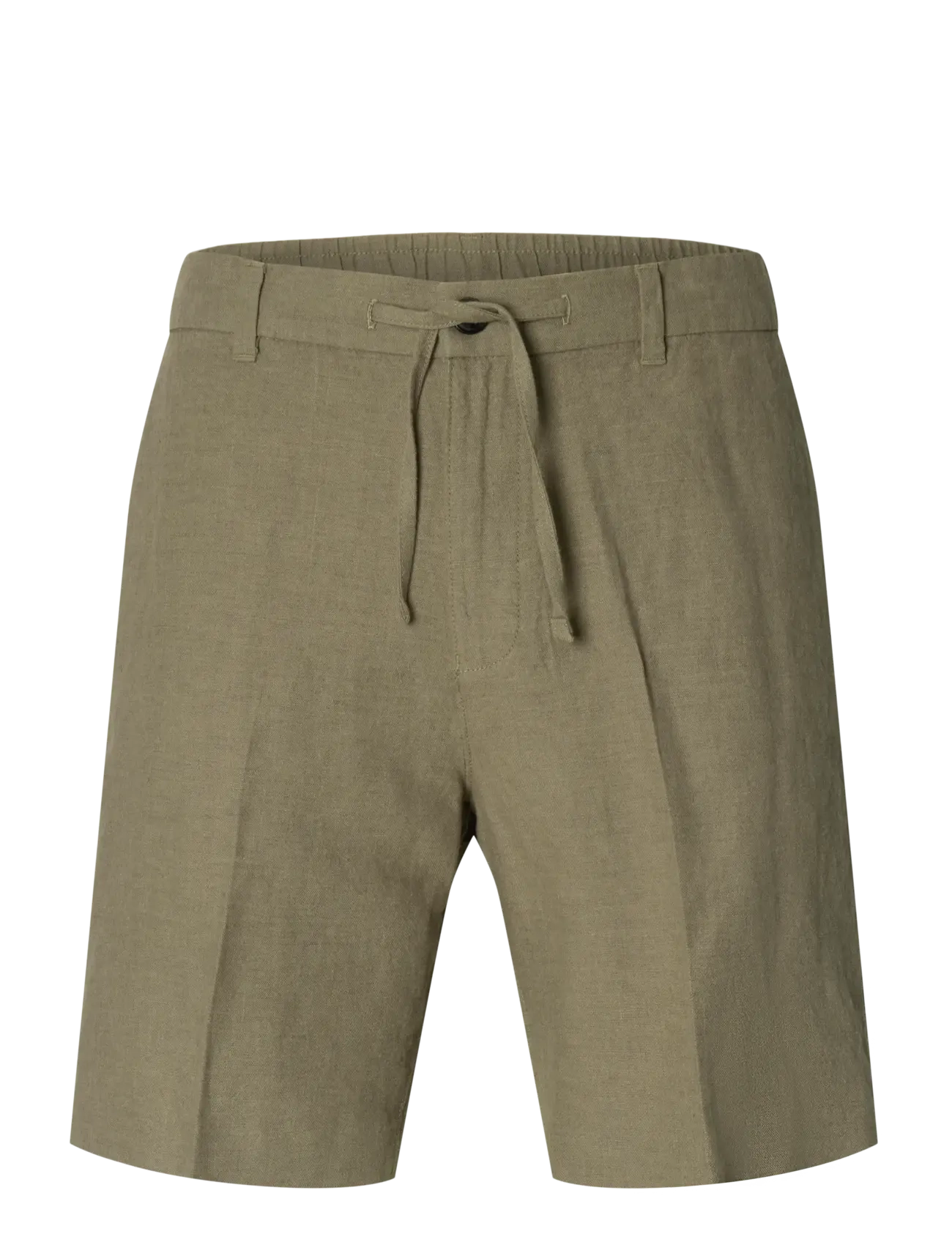 Selected SLMREGULAR-LEROY LINEN BLD SHORTS NOOS - Tøj - VETIVER / khaki/green