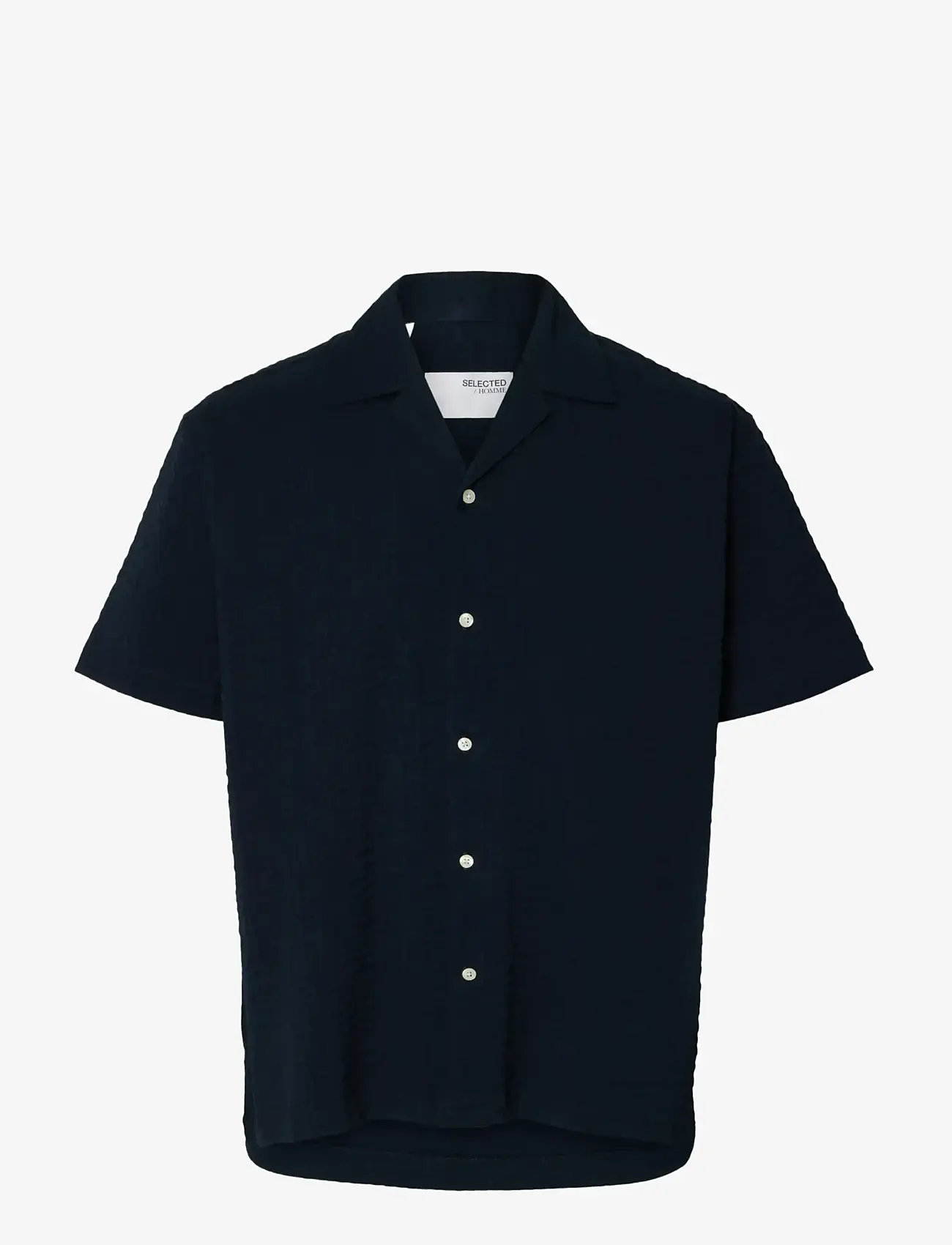 Selected - SLHRELAXED-ACE SEERSUCKER SS SHIRT - kurzarmhemden - sky captain - 1