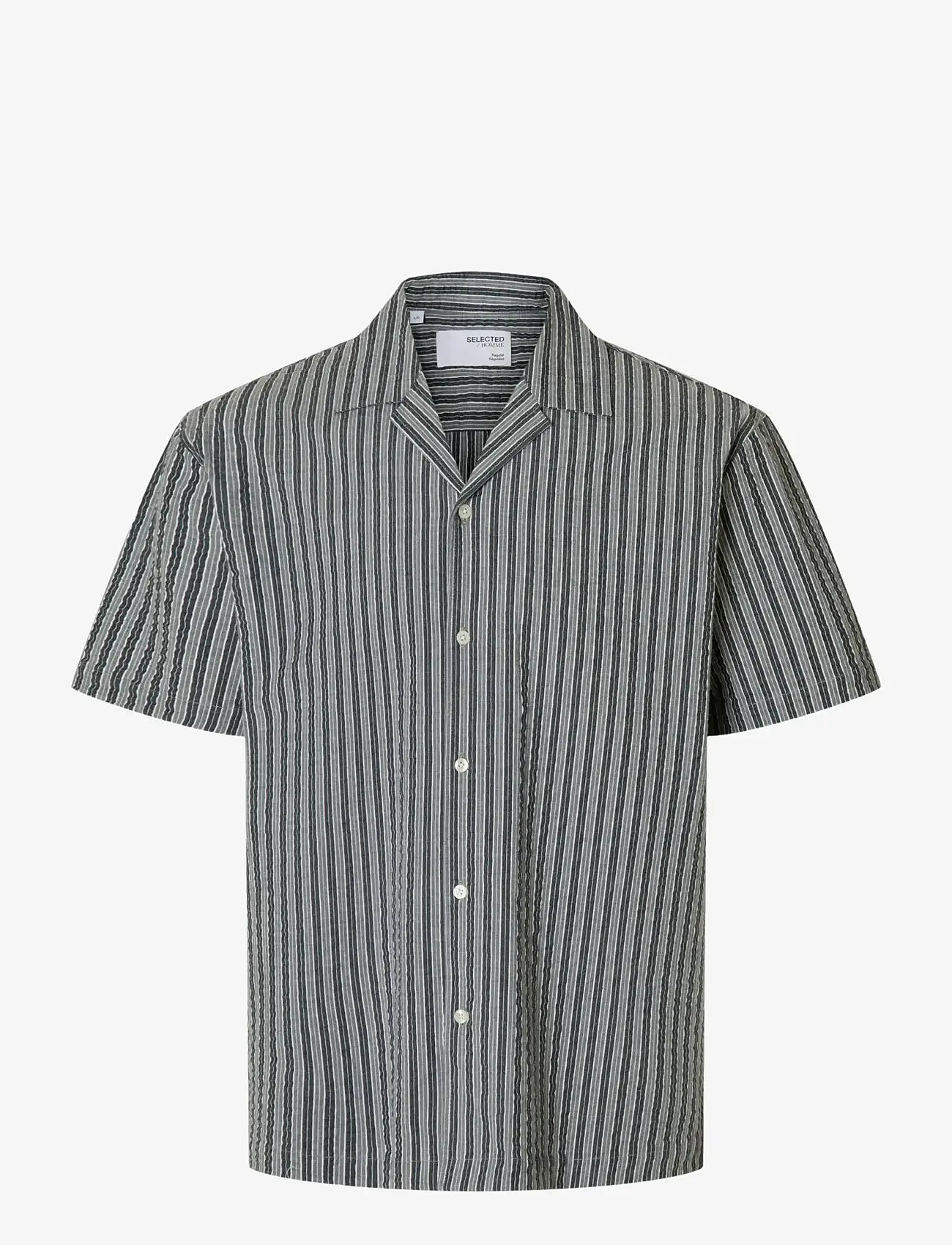 Selected - SLHRELAXED-ACE SEERSUCKER SS SHIRT - lühikeste varrukatega särgid - sky captain - 1