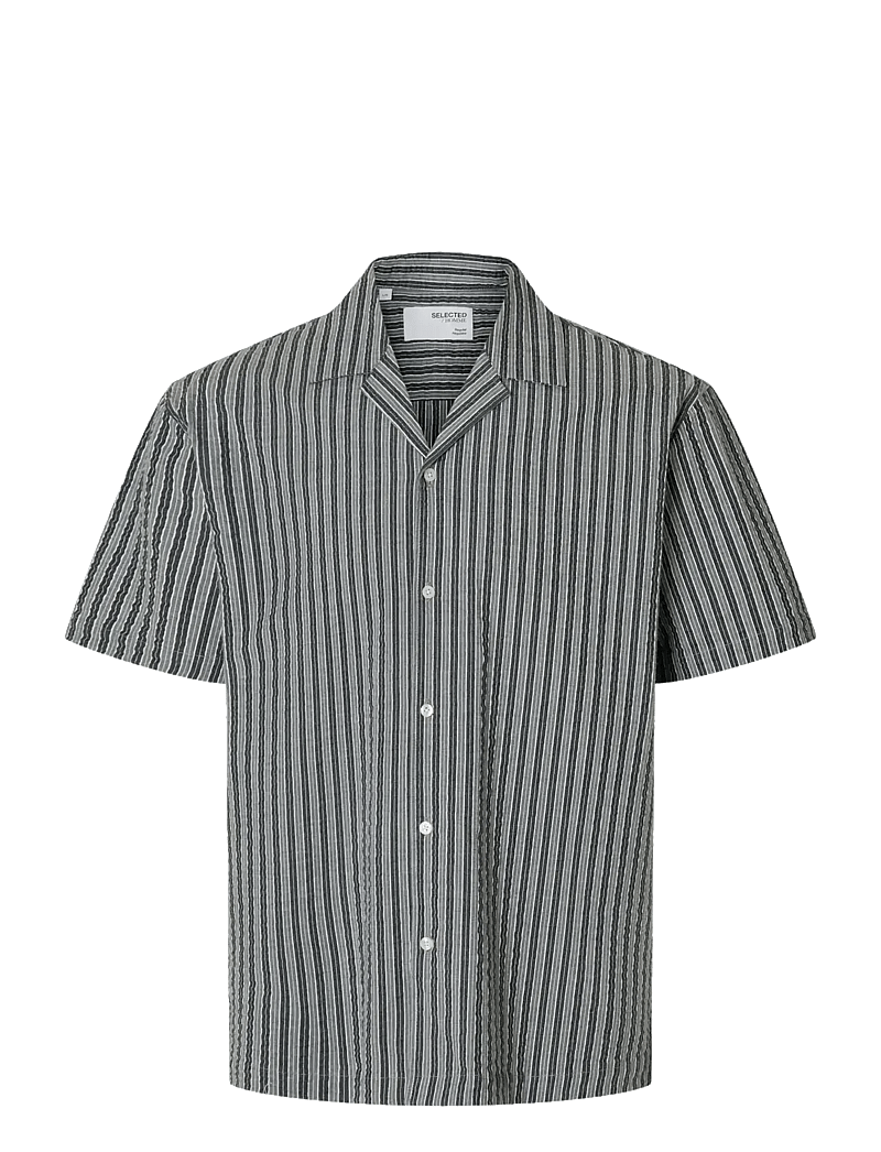 Selected - SLHRELAXED-ACE SEERSUCKER SS SHIRT - lühikeste varrukatega särgid - sky captain - 1