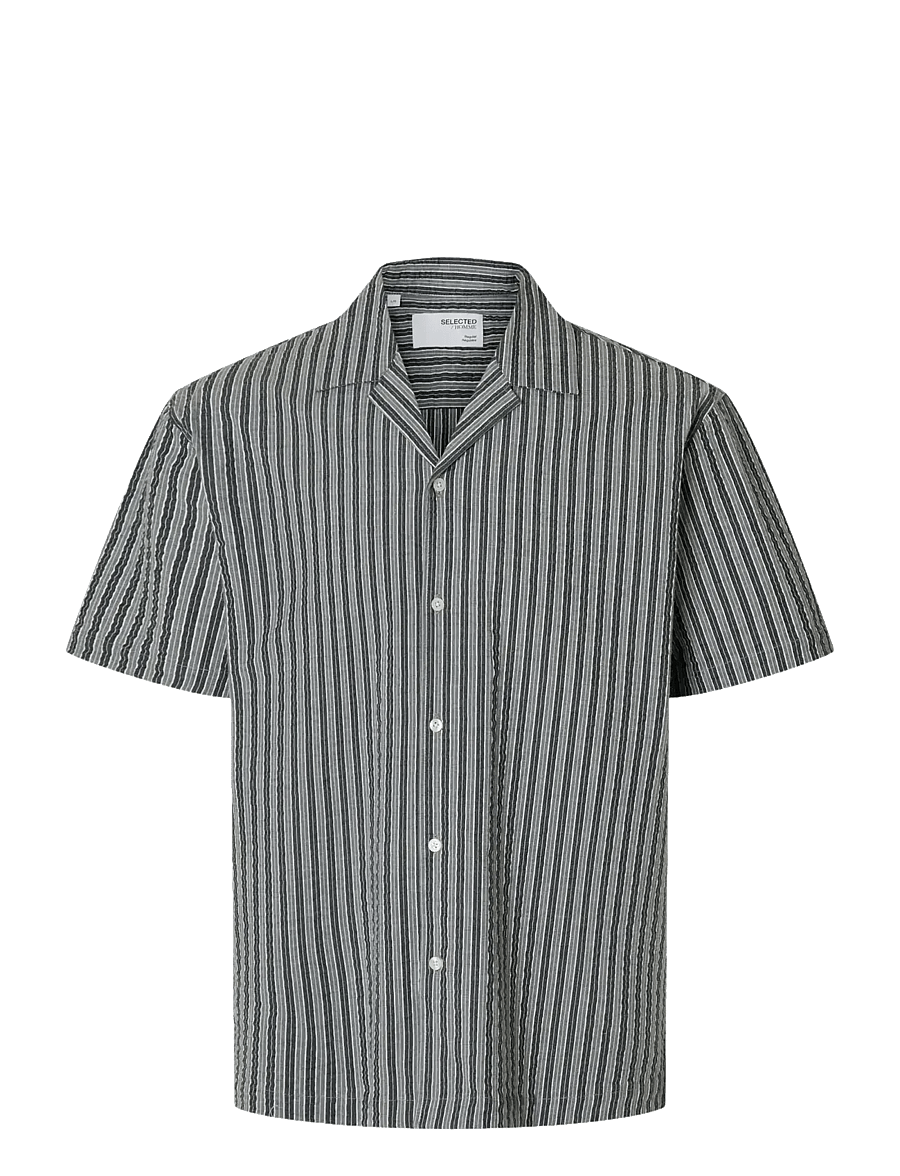 Selected - SLHRELAXED-ACE SEERSUCKER SS SHIRT - kortermede skjorter - sky captain - 1