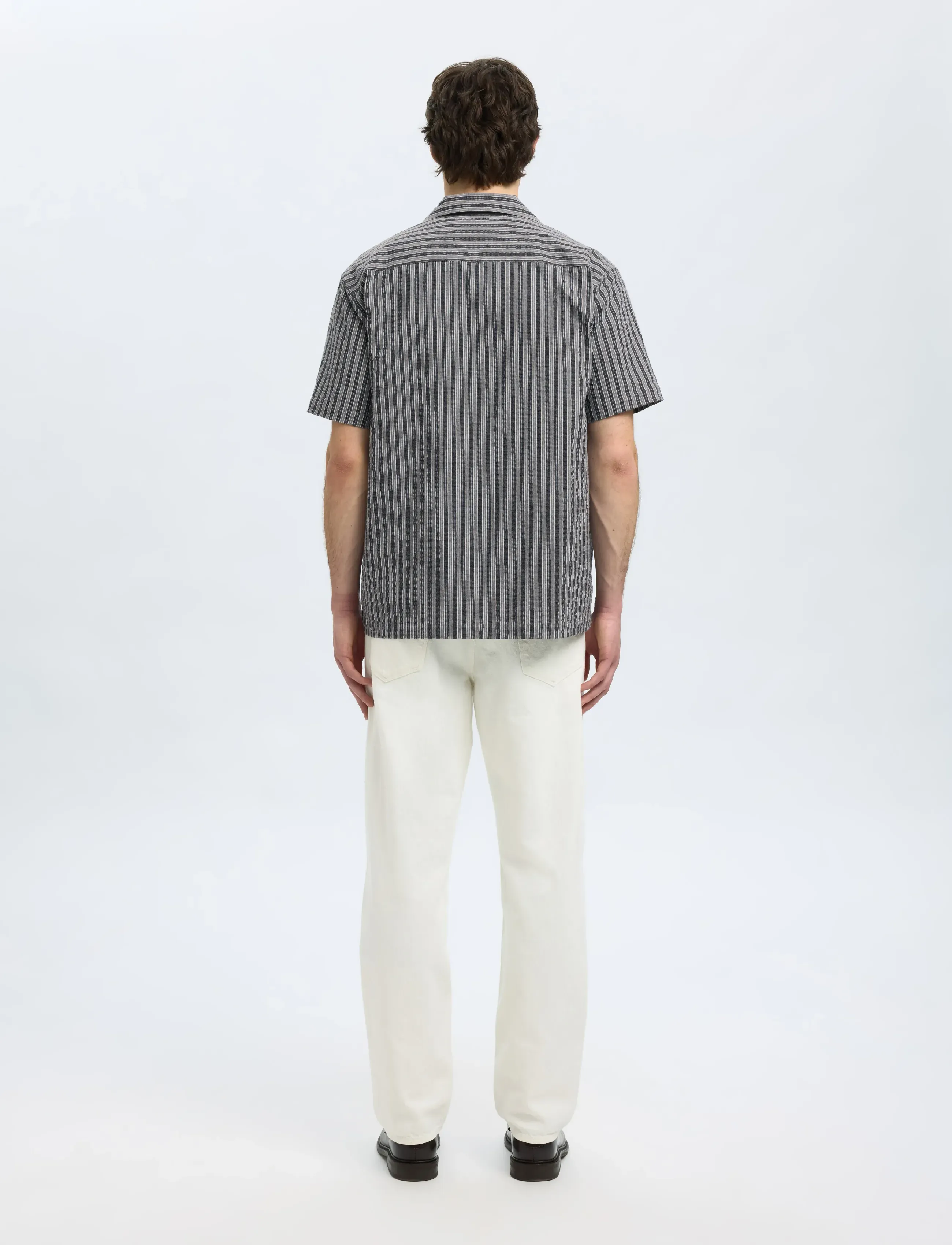 Selected - SLHRELAXED-ACE SEERSUCKER SS SHIRT - kortermede skjorter - sky captain - 2