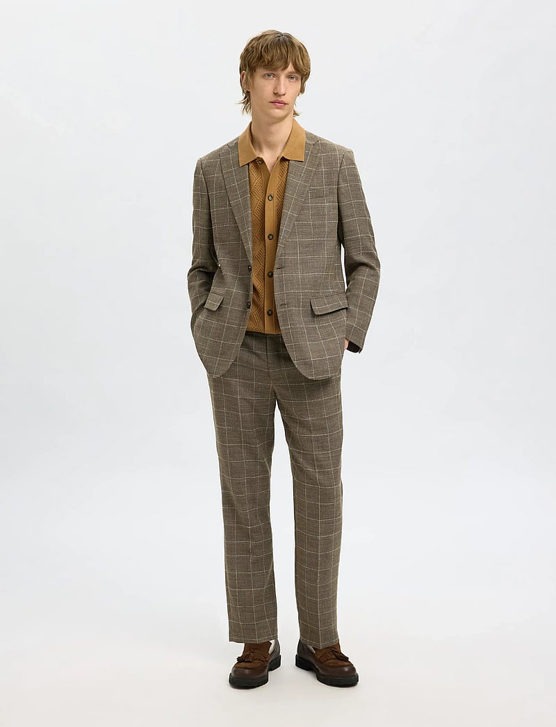 Selected - SLHRELAXED-OASIS SUN CHK BLZ - enkelknäppta kavajer - slate black - 5