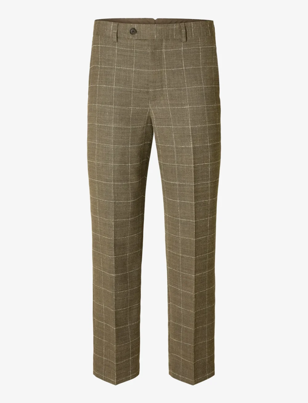 Selected - SLHRELAXED-OASIS SUN CHK TRS - pantalons en lin - slate black - 1