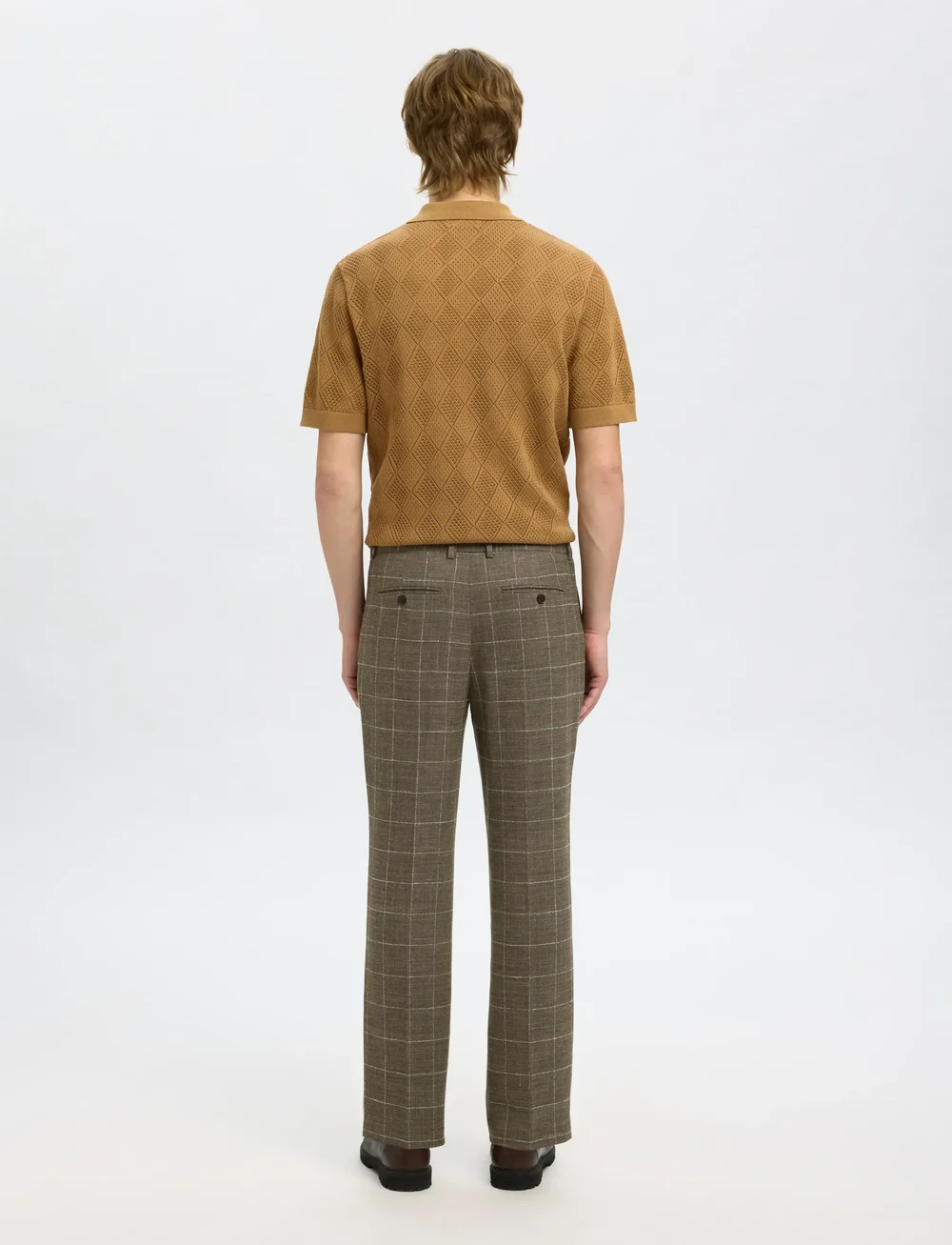 Selected - SLHRELAXED-OASIS SUN CHK TRS - pantalons en lin - slate black - 2