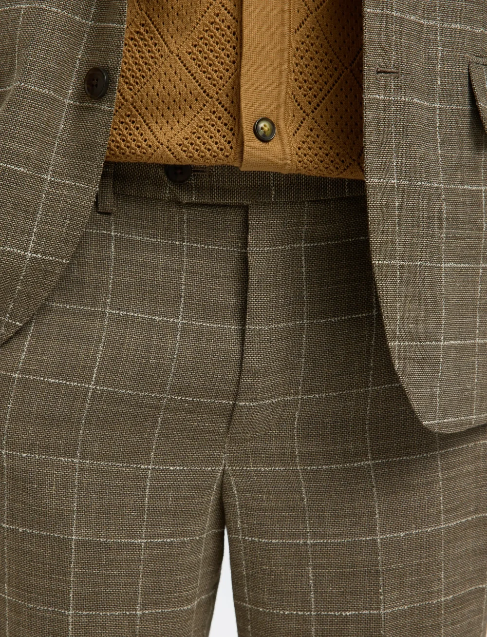 Selected - SLHRELAXED-OASIS SUN CHK TRS - pantalons en lin - slate black - 5