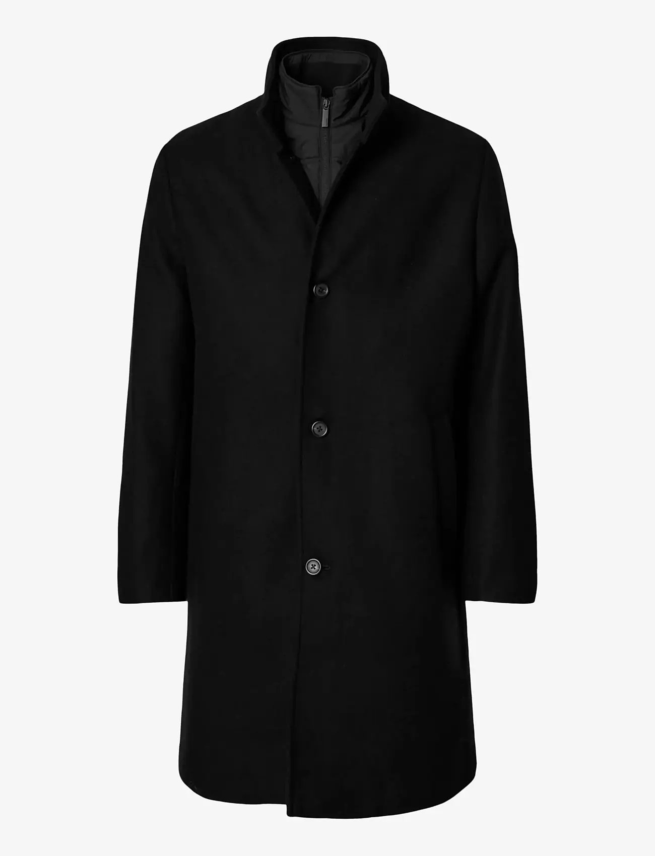 Selected - SLMRAINAR WOOL BLEND COAT NOOS - vinterjakker - black - 1