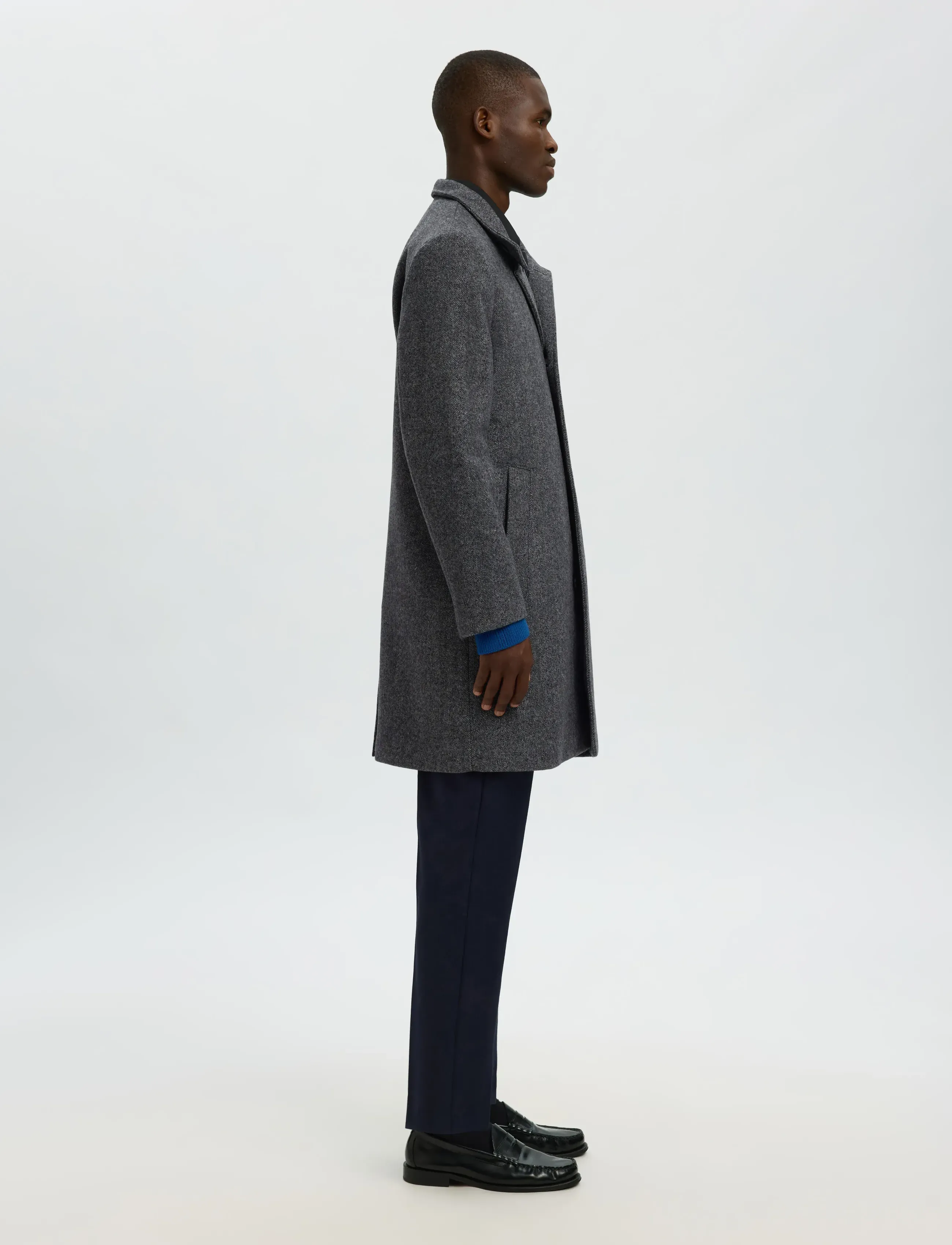 Selected Slmrainar Wool Blend Coat Noos, L, Coats, Grau - Männerswear