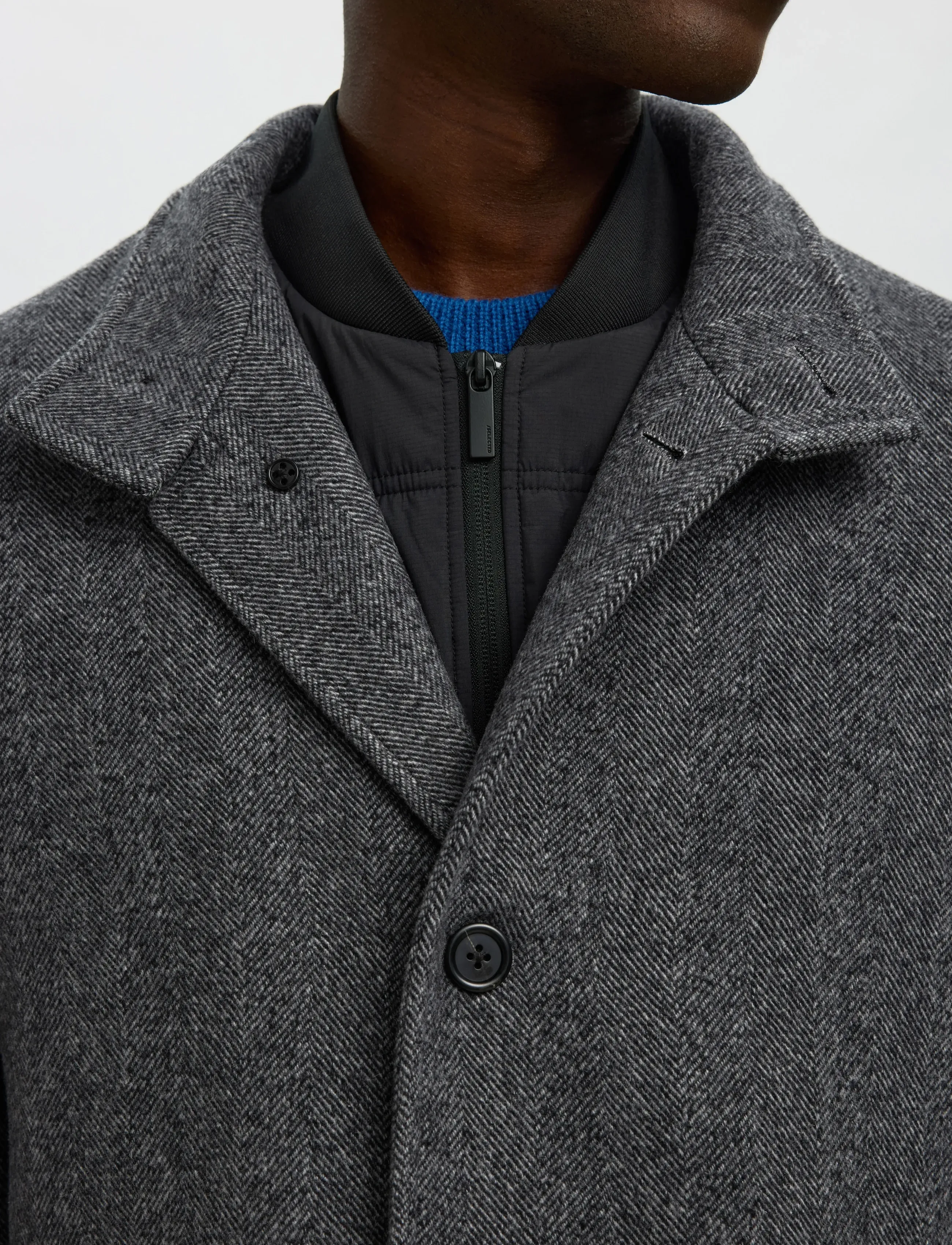 Selected - SLMRAINAR WOOL BLEND COAT NOOS - wollmäntel - black - 5