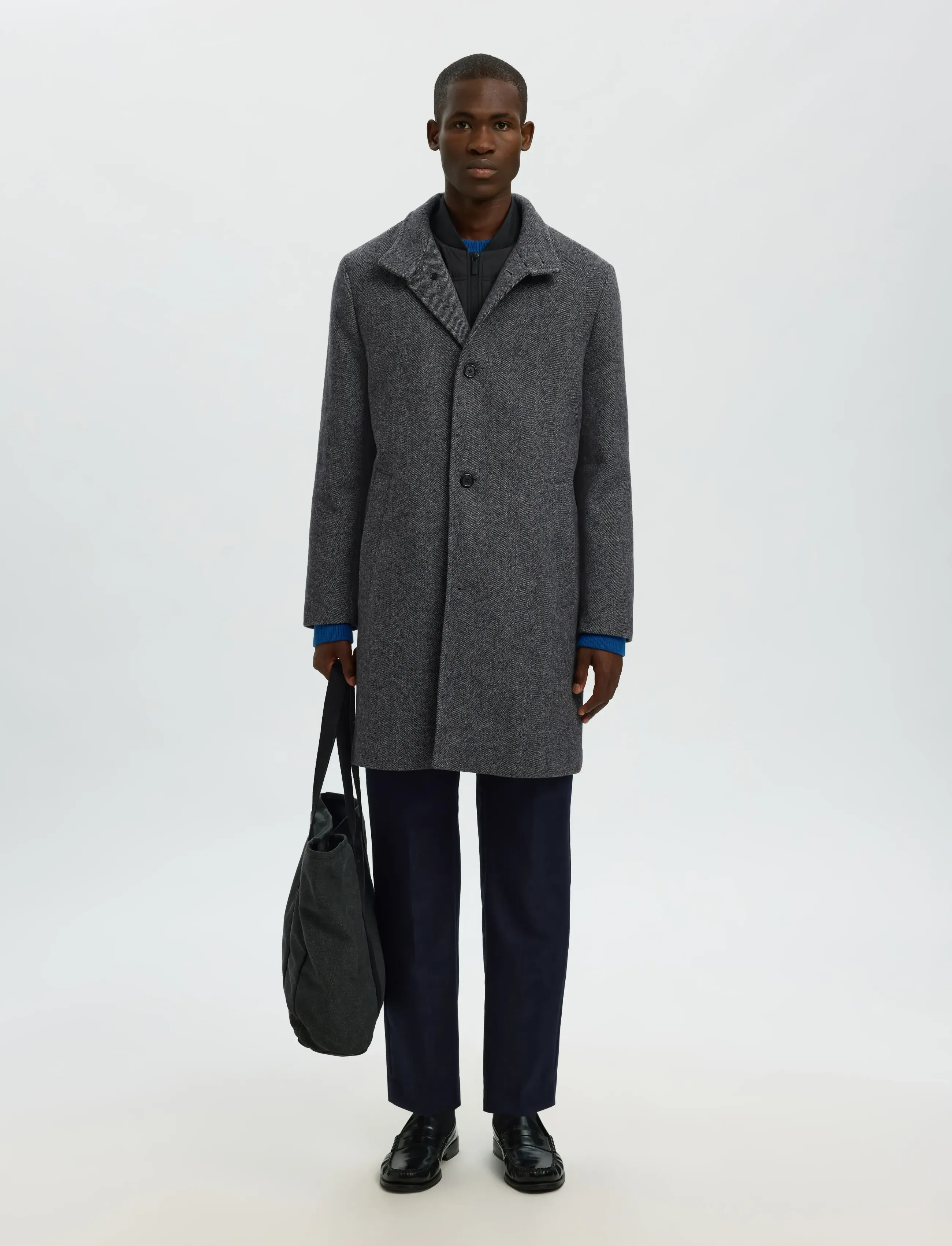 Selected - SLMRAINAR WOOL BLEND COAT NOOS - wollmäntel - black - 0