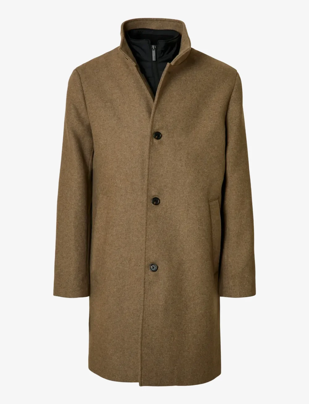 Selected - SLHRAINAR WOOL BLEND COAT NOOS - villased mantlid - fallen rock - 1