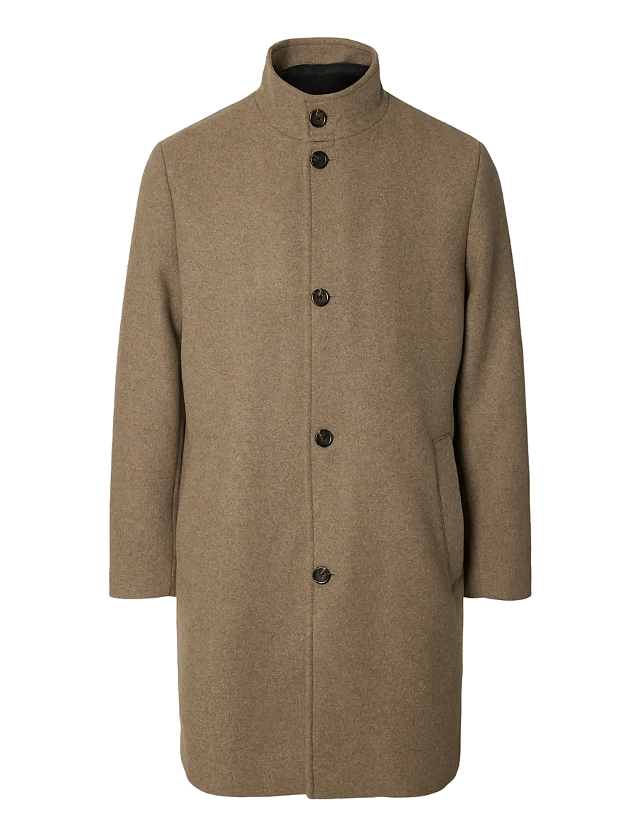 Selected - SLMRAINAR WOOL BLEND COAT NOOS - ullfrakker - fallen rock - 1