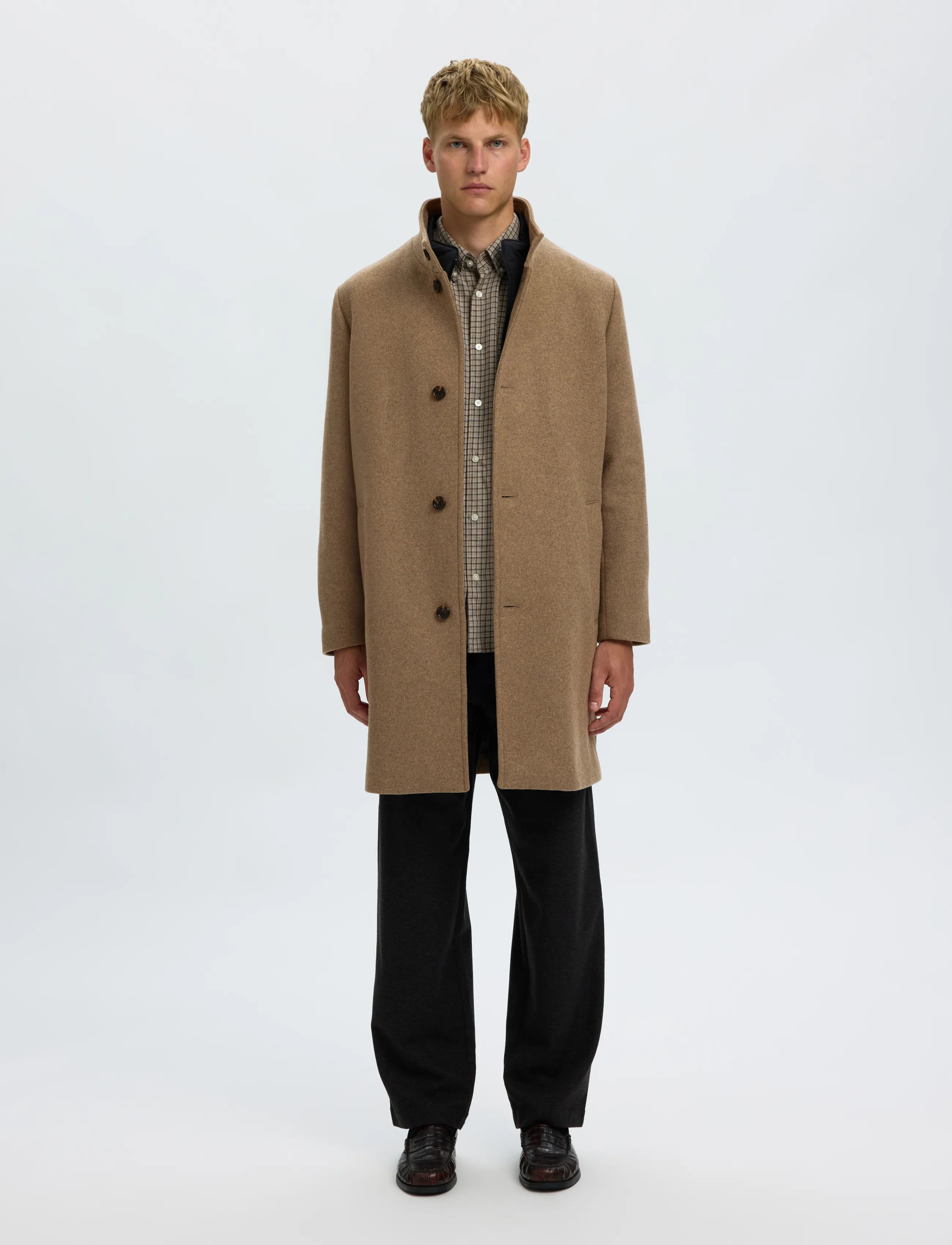 Selected SLMRAINAR WOOL BLEND COAT NOOS - Kleidung - FALLEN ROCK / brown
