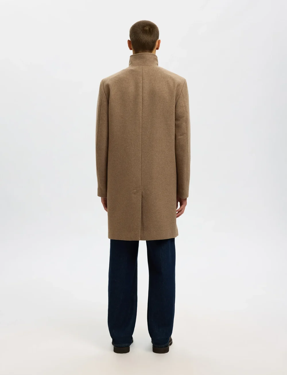 Selected - SLHRAINAR WOOL BLEND COAT NOOS - villased mantlid - fallen rock - 2