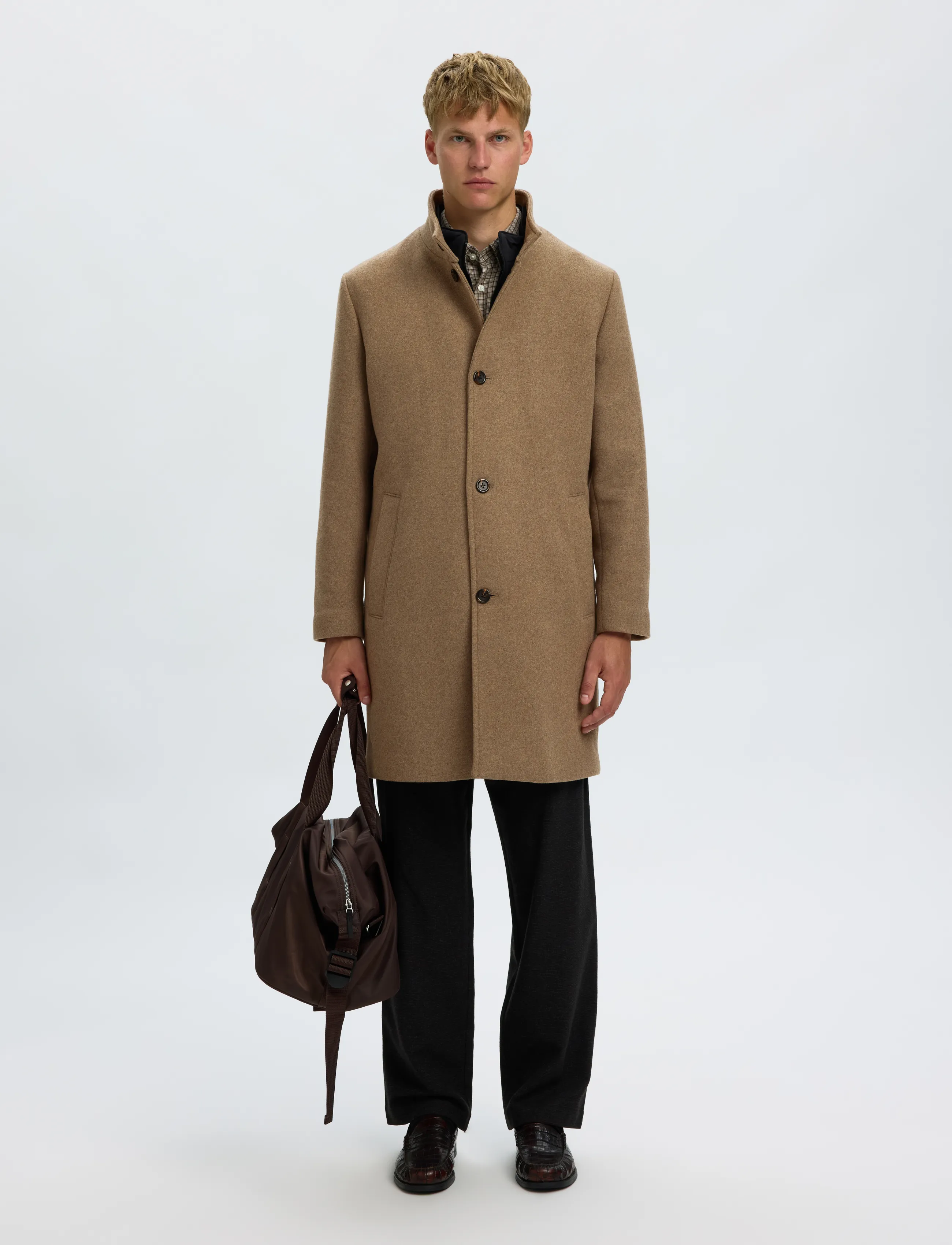 Selected - SLMRAINAR WOOL BLEND COAT NOOS - ullrockar - fallen rock - 3