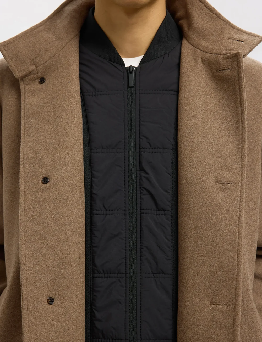 Selected - SLHRAINAR WOOL BLEND COAT NOOS - villased mantlid - fallen rock - 4