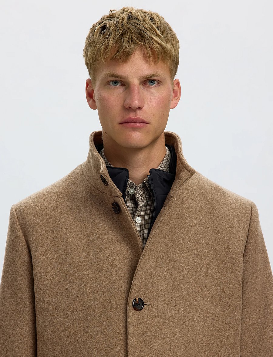 Selected - SLMRAINAR WOOL BLEND COAT NOOS - ullrockar - fallen rock - 4