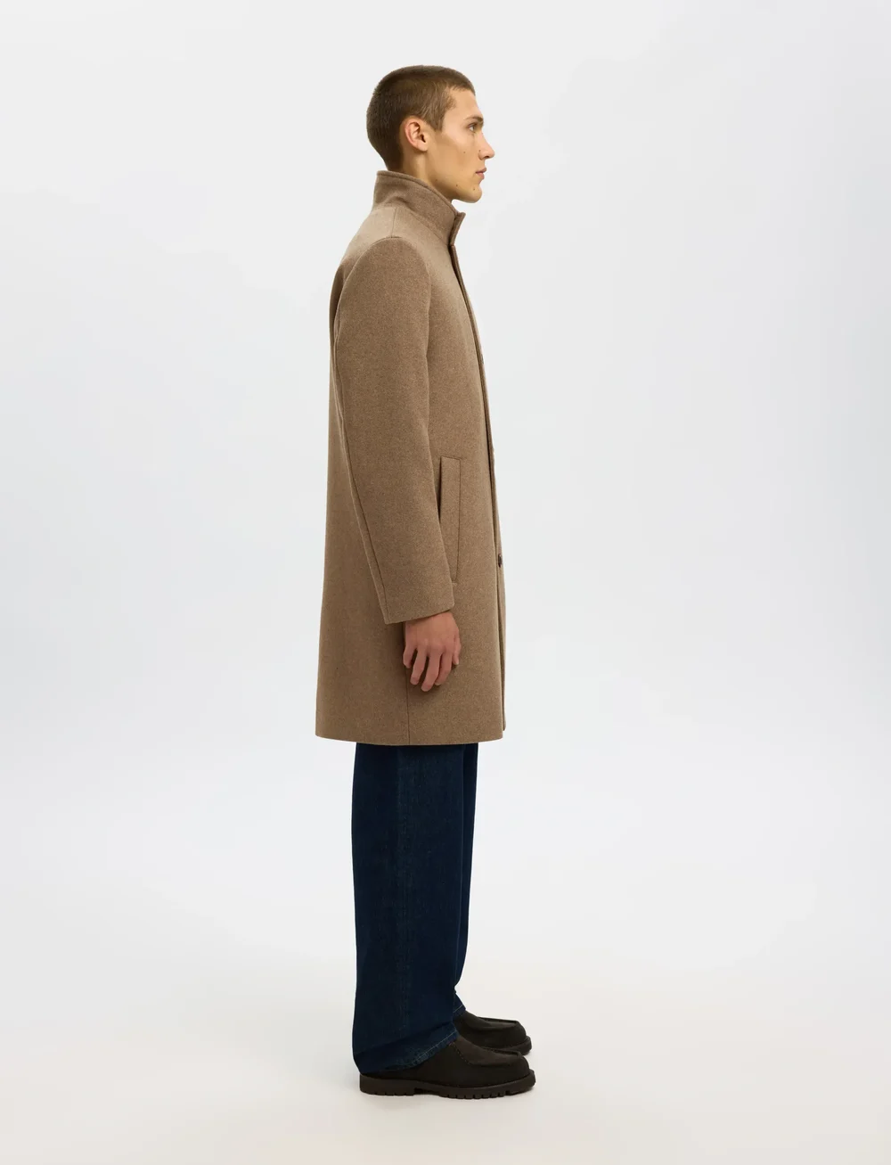 Selected - SLHRAINAR WOOL BLEND COAT NOOS - villased mantlid - fallen rock - 5