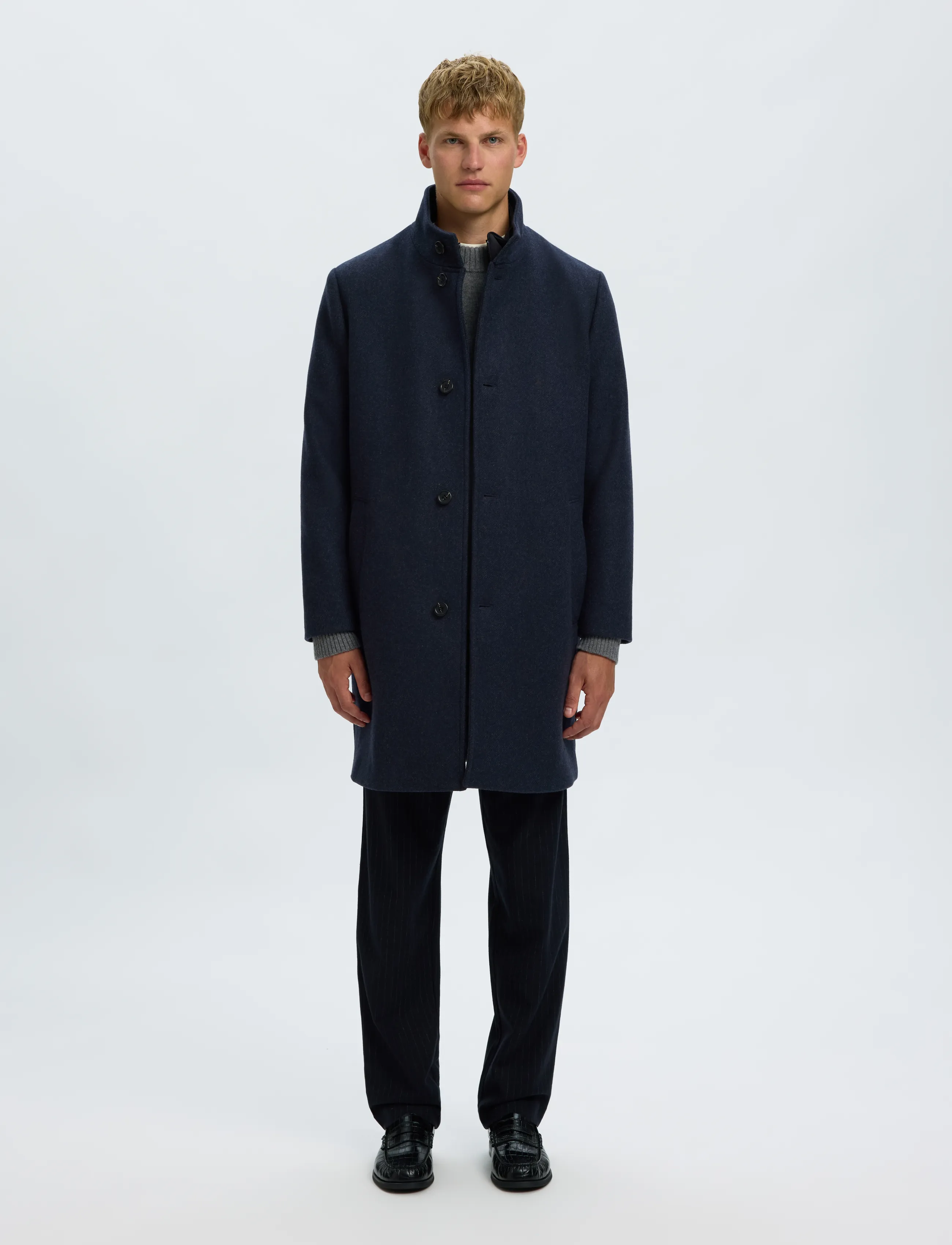 Selected SLMRAINAR WOOL BLEND COAT NOOS - Selected - SKY CAPTAIN / navy
