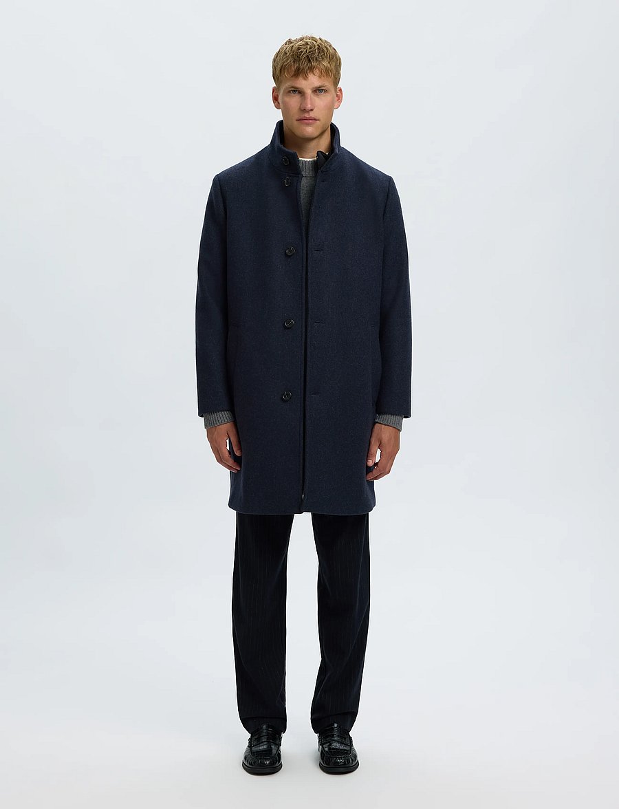 Selected - SLMRAINAR WOOL BLEND COAT NOOS - ullrockar - sky captain - 0
