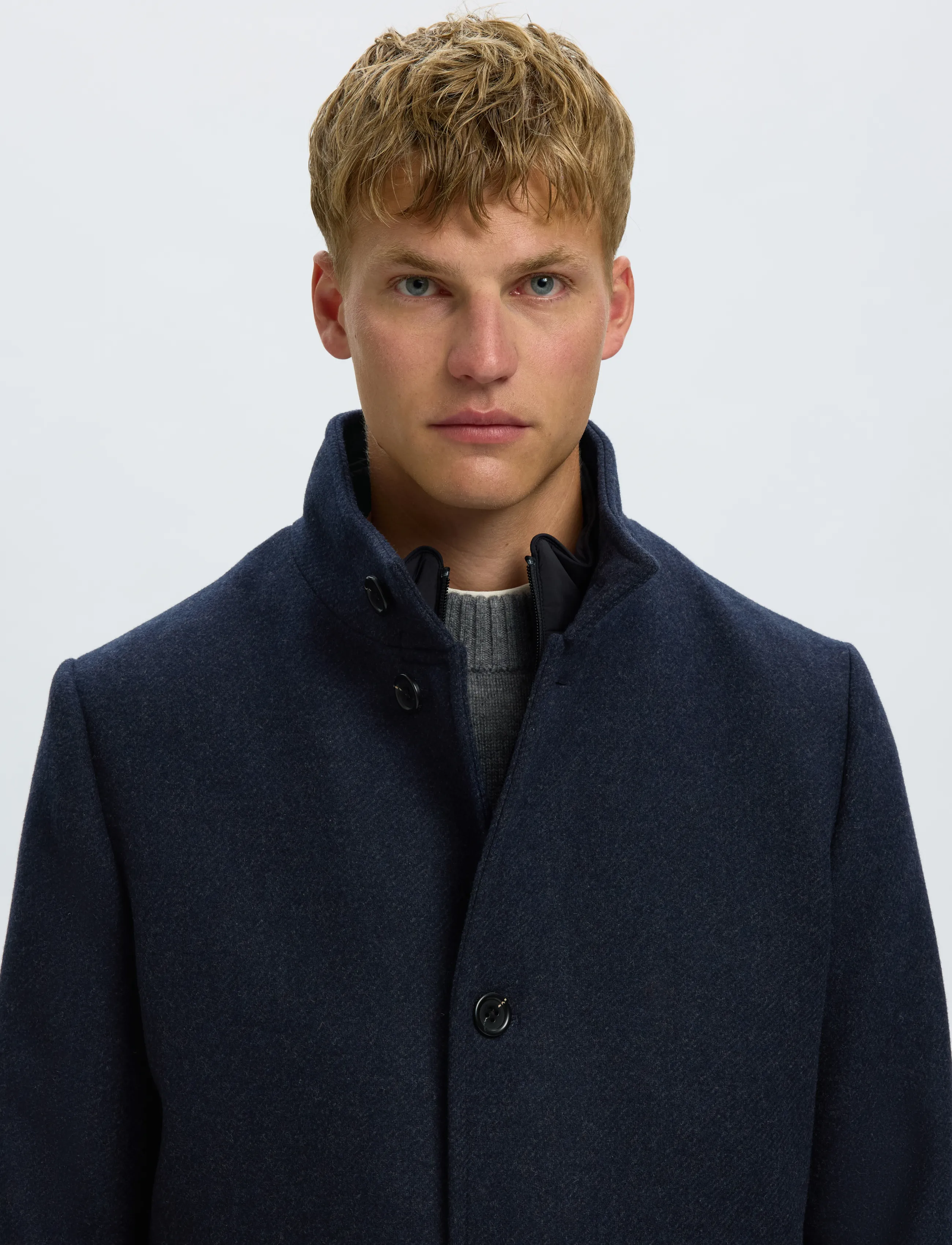 Selected - SLMRAINAR WOOL BLEND COAT NOOS - ullrockar - sky captain - 3