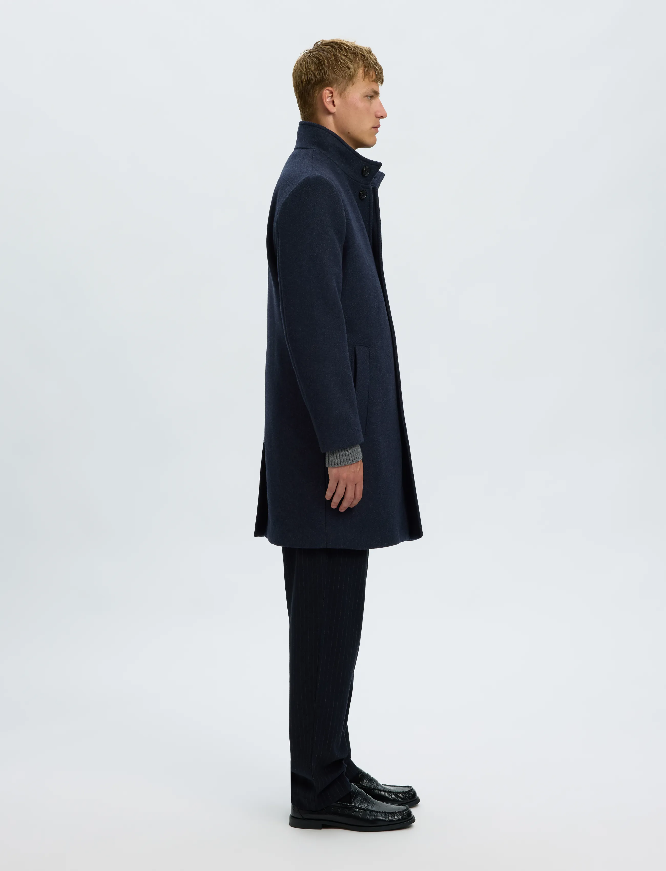 Selected - SLMRAINAR WOOL BLEND COAT NOOS - ullrockar - sky captain - 4