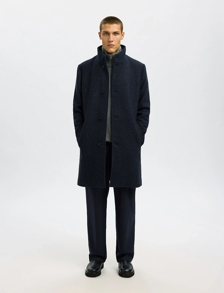 Selected - SLMRAINAR WOOL BLEND COAT NOOS - uldfrakker - sky captain - 0