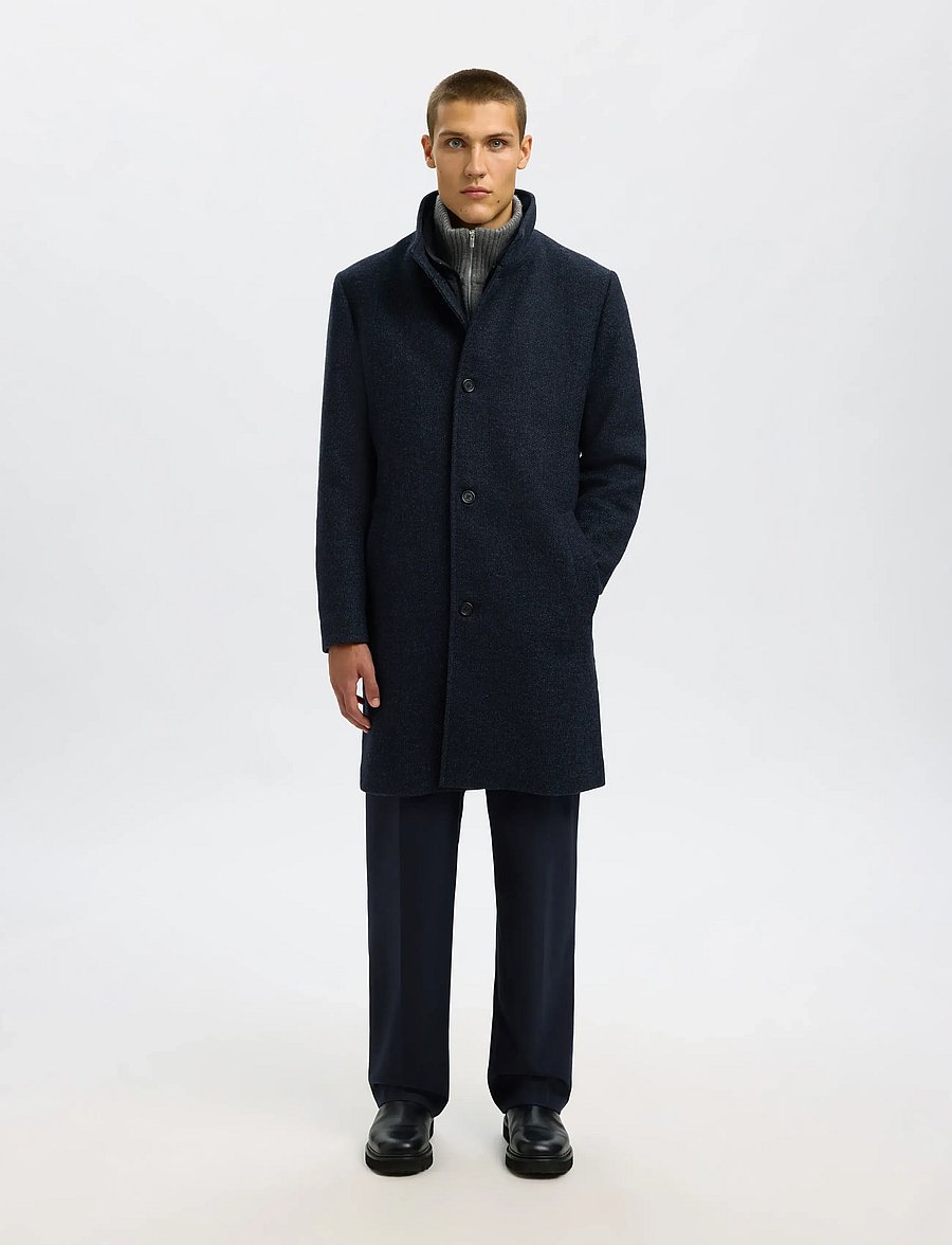 Selected - SLMRAINAR WOOL BLEND COAT NOOS - uldfrakker - sky captain - 4