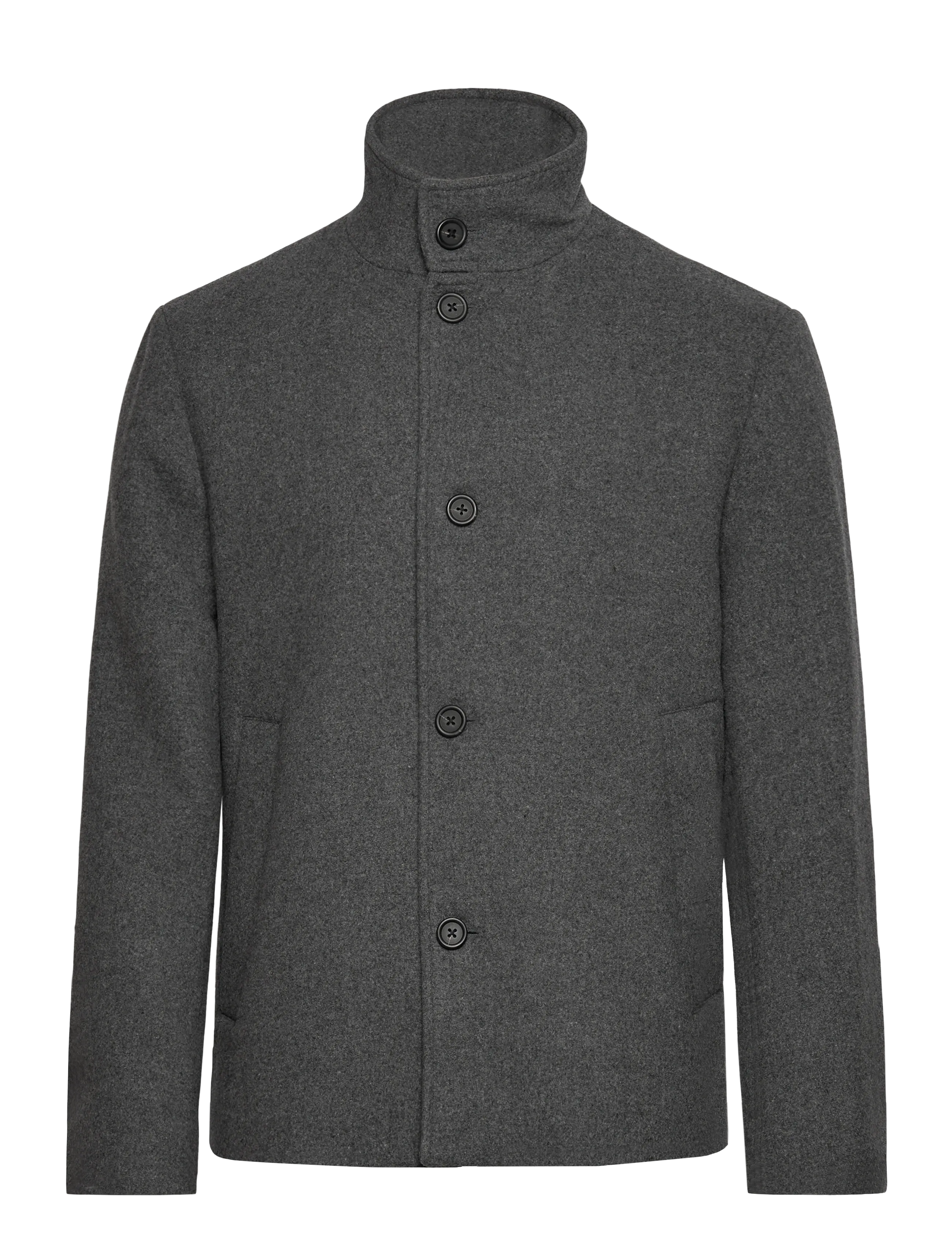 Selected Slhrainar Wool Blend Jacket Noos, Mænd, Ståhalsjakke, Grå, Str: L