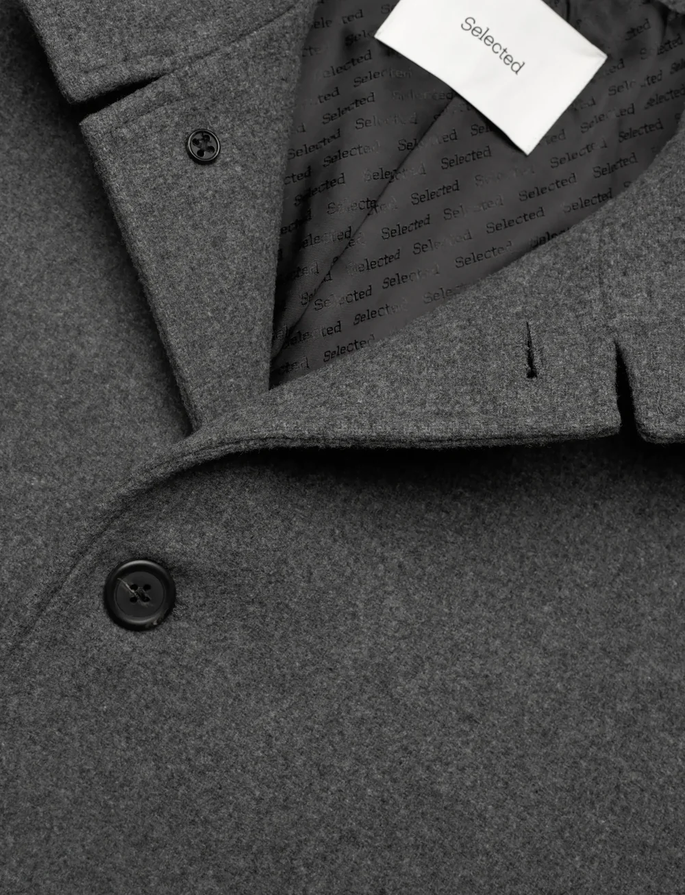 Selected - SLHRAINAR WOOL BLEND JACKET NOOS - vinterjakker - grey melange - 2