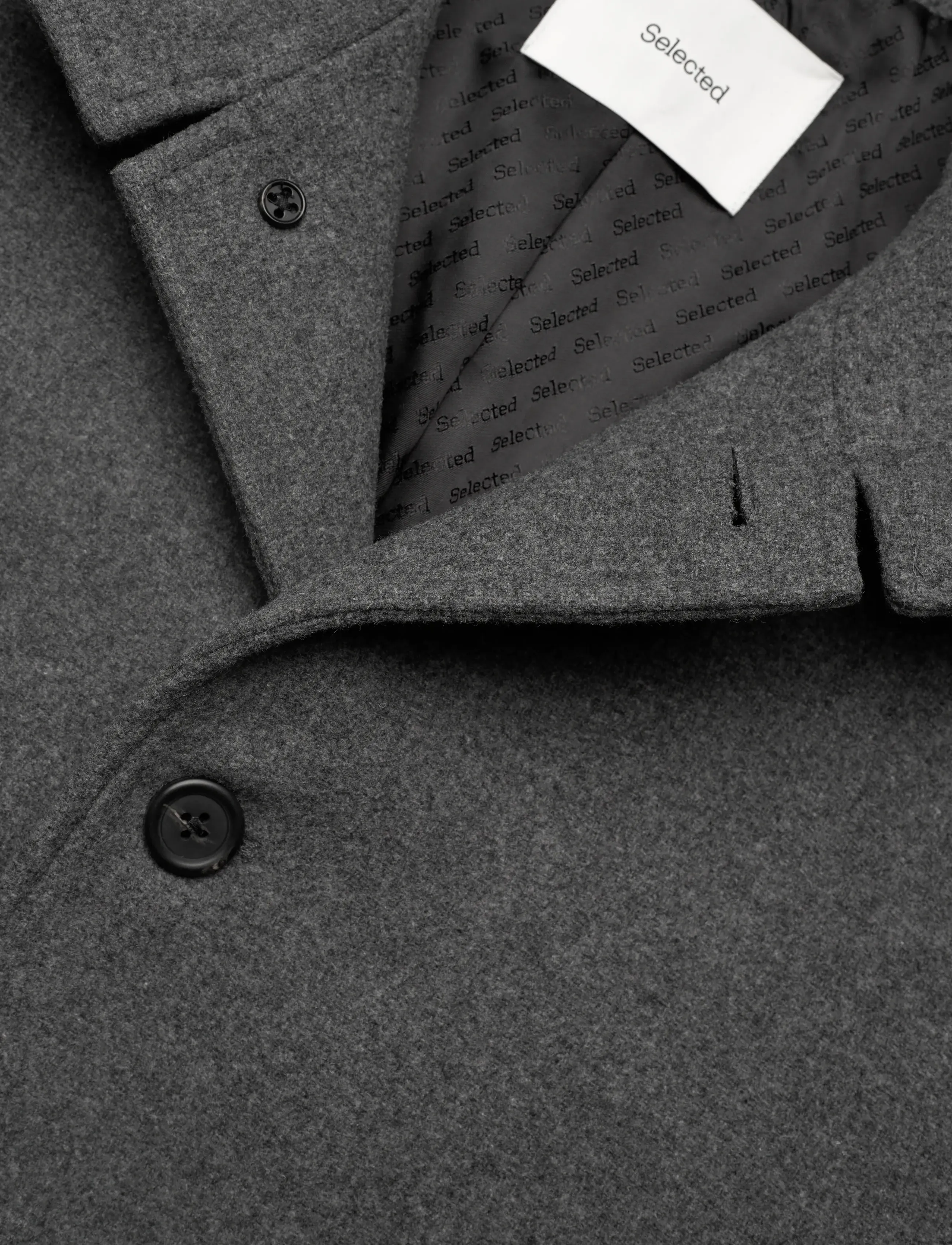 Selected - SLHRAINAR WOOL BLEND JACKET NOOS - jakkar - grey melange - 2