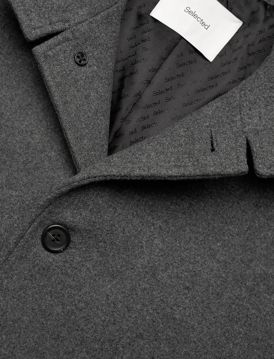 Selected - SLHRAINAR WOOL BLEND JACKET NOOS - jacken - grey melange - 2