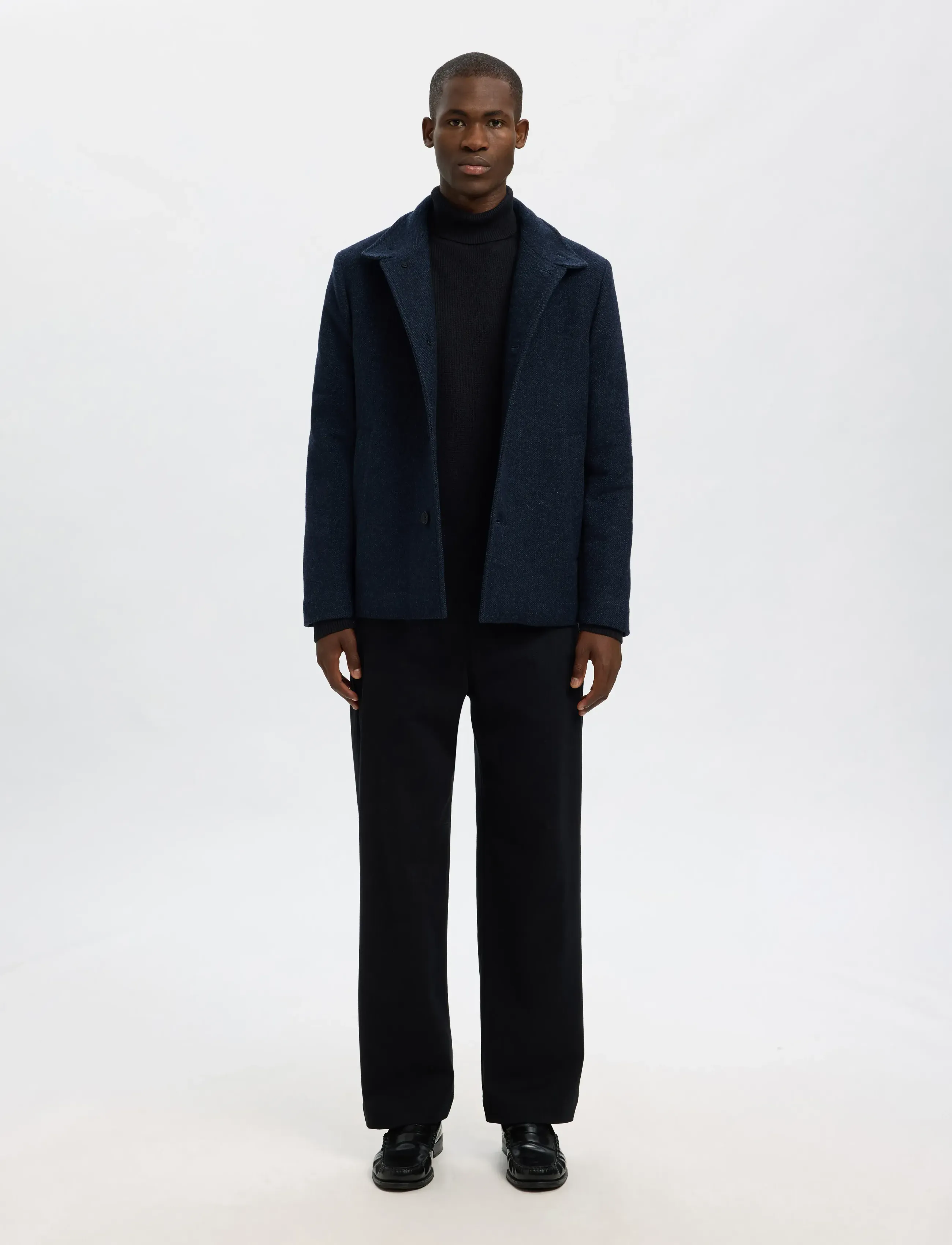 Selected Slhrainar Wool Blend Jacket Noos, XL, Navy, Jakker > Uldjakker, Herre