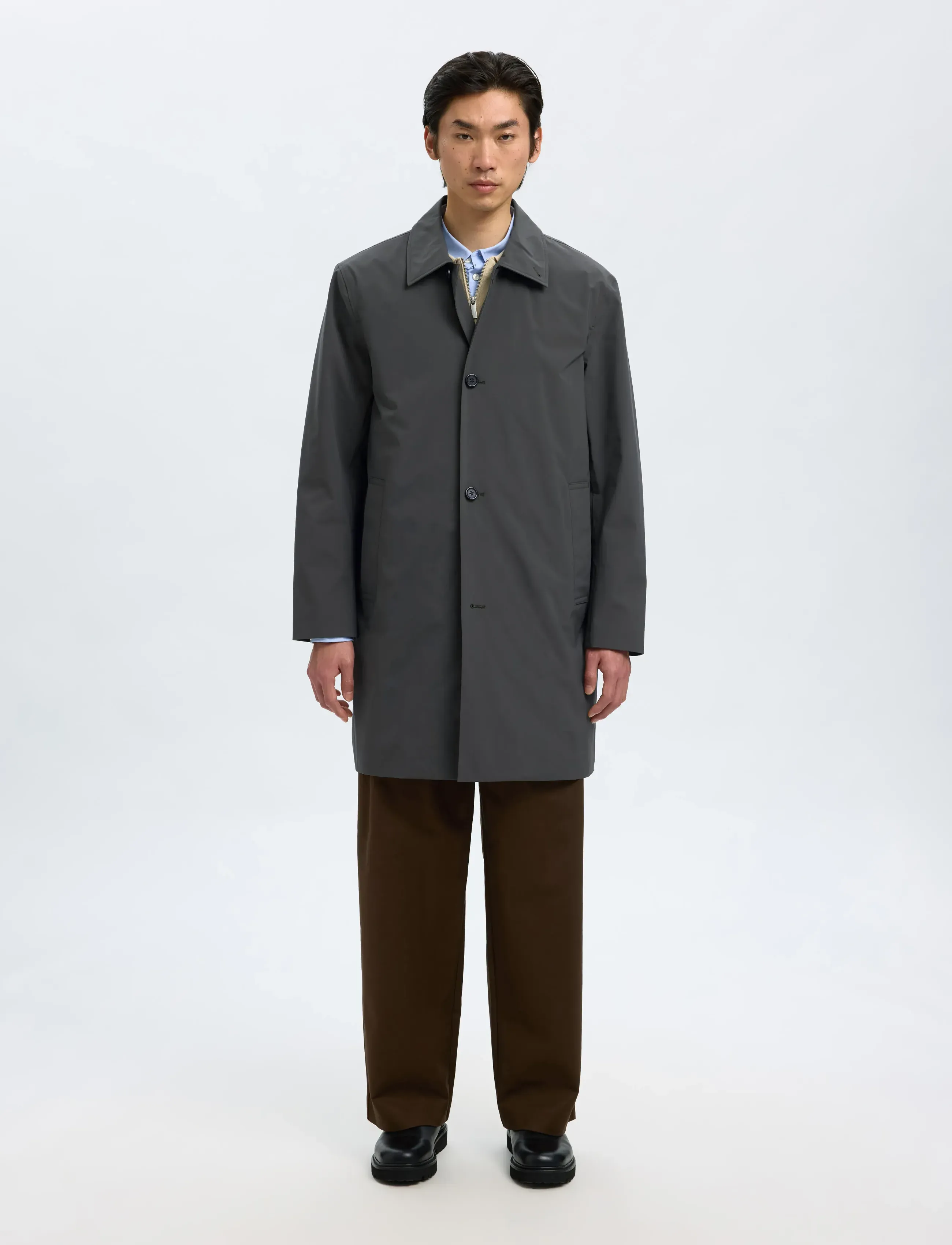 Selected Slhsilas Urban Tech Carcoat, Mænd, Car Coat, Grå, Str: XXL