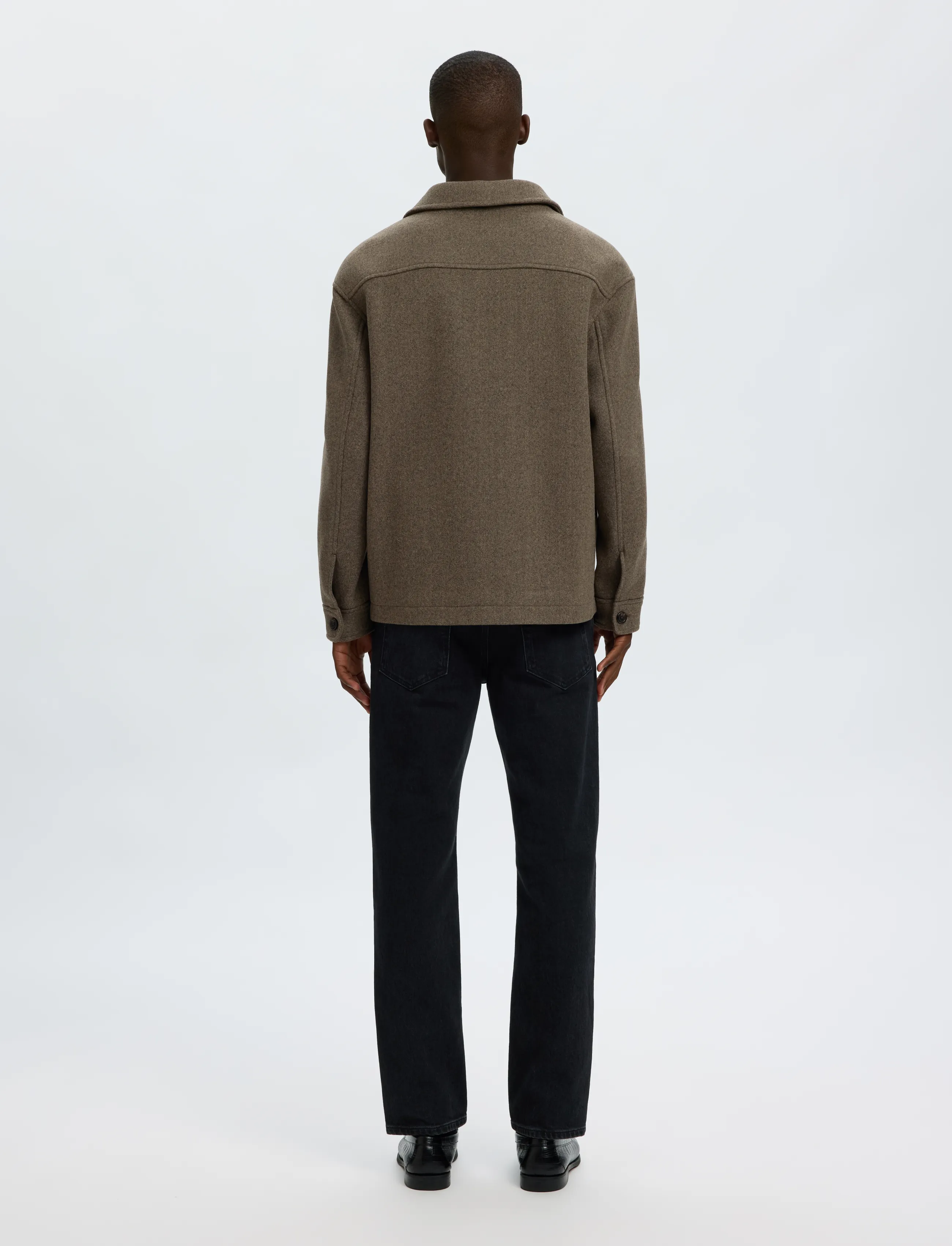 Selected - SLMMITCH WOOL BLEND SHACKET NOOS - shoppa efter tillfälle - chocolate torte - 2