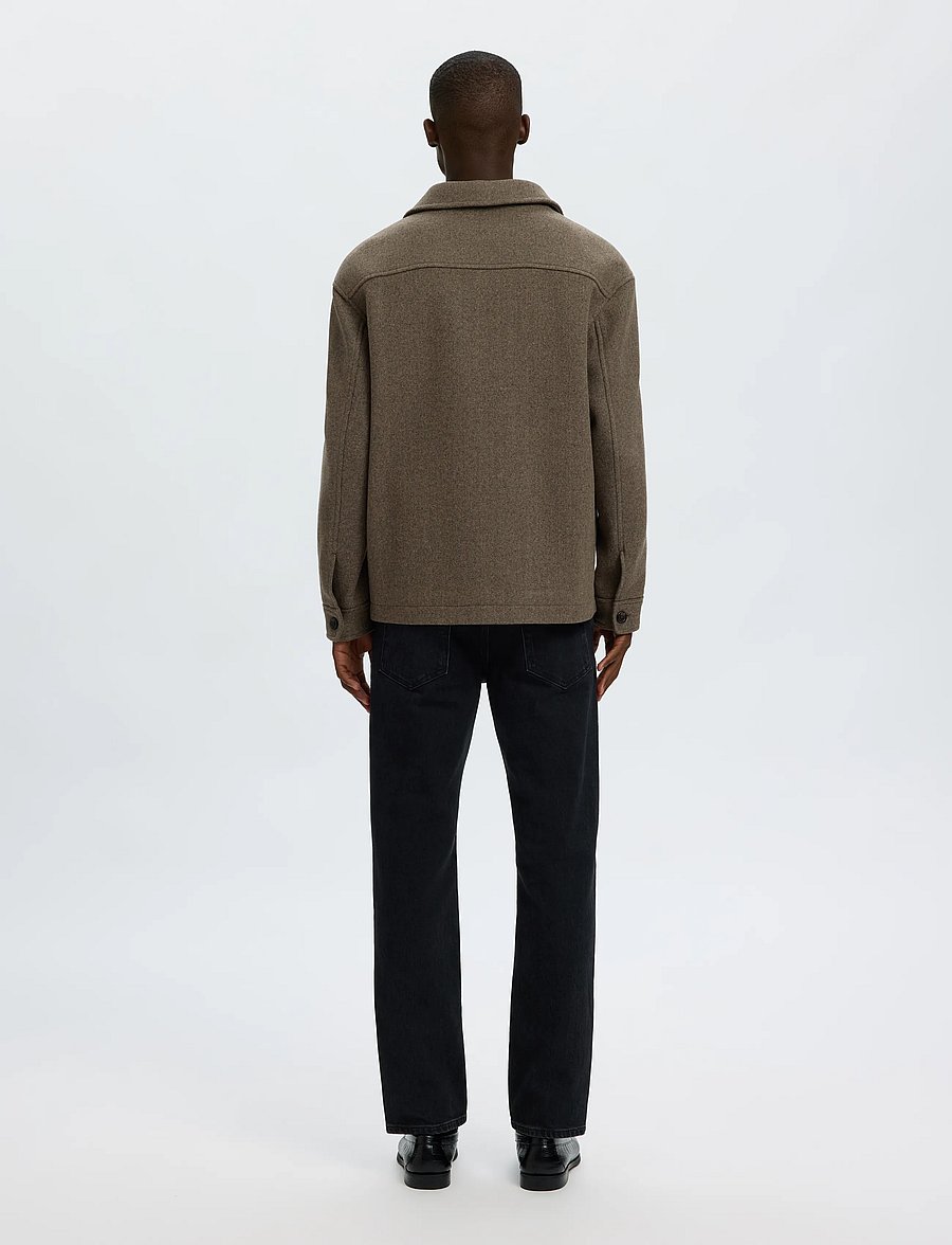 Selected - SLMMITCH WOOL BLEND SHACKET NOOS - shoppa efter tillfälle - chocolate torte - 2