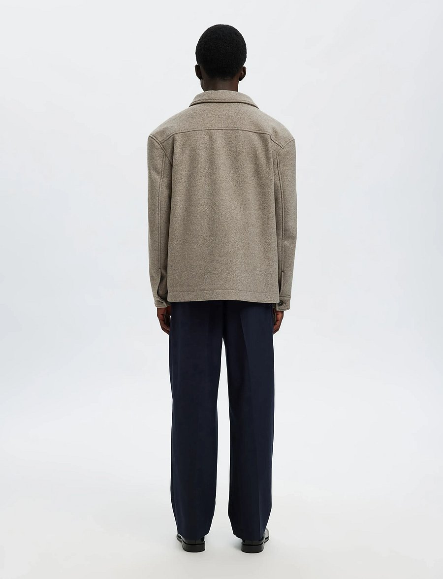 Selected - SLMMITCH WOOL BLEND SHACKET NOOS - Überhemden - deep taupe - 2