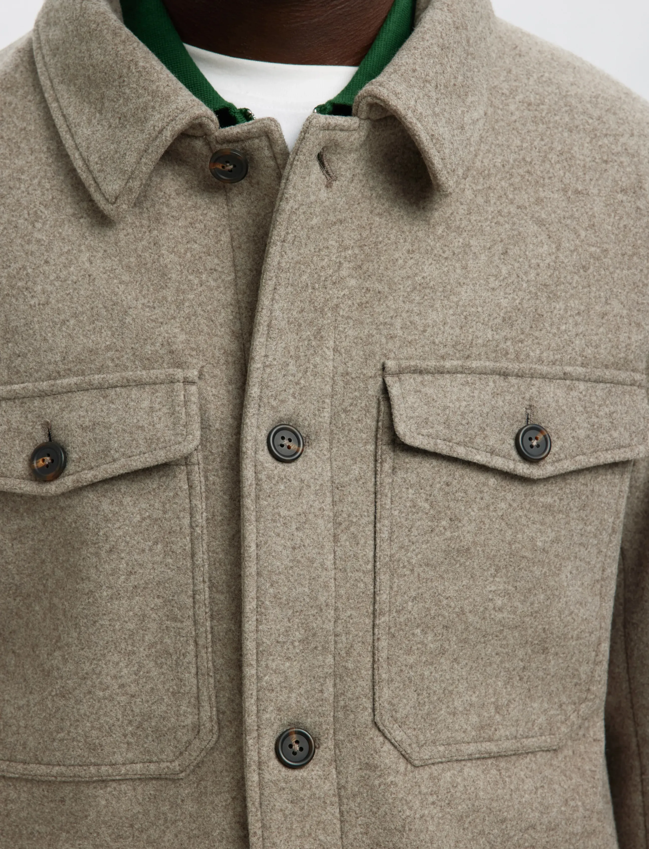 Selected - SLHMITCH WOOL BLEND SHACKET NOOS - deep taupe - 3