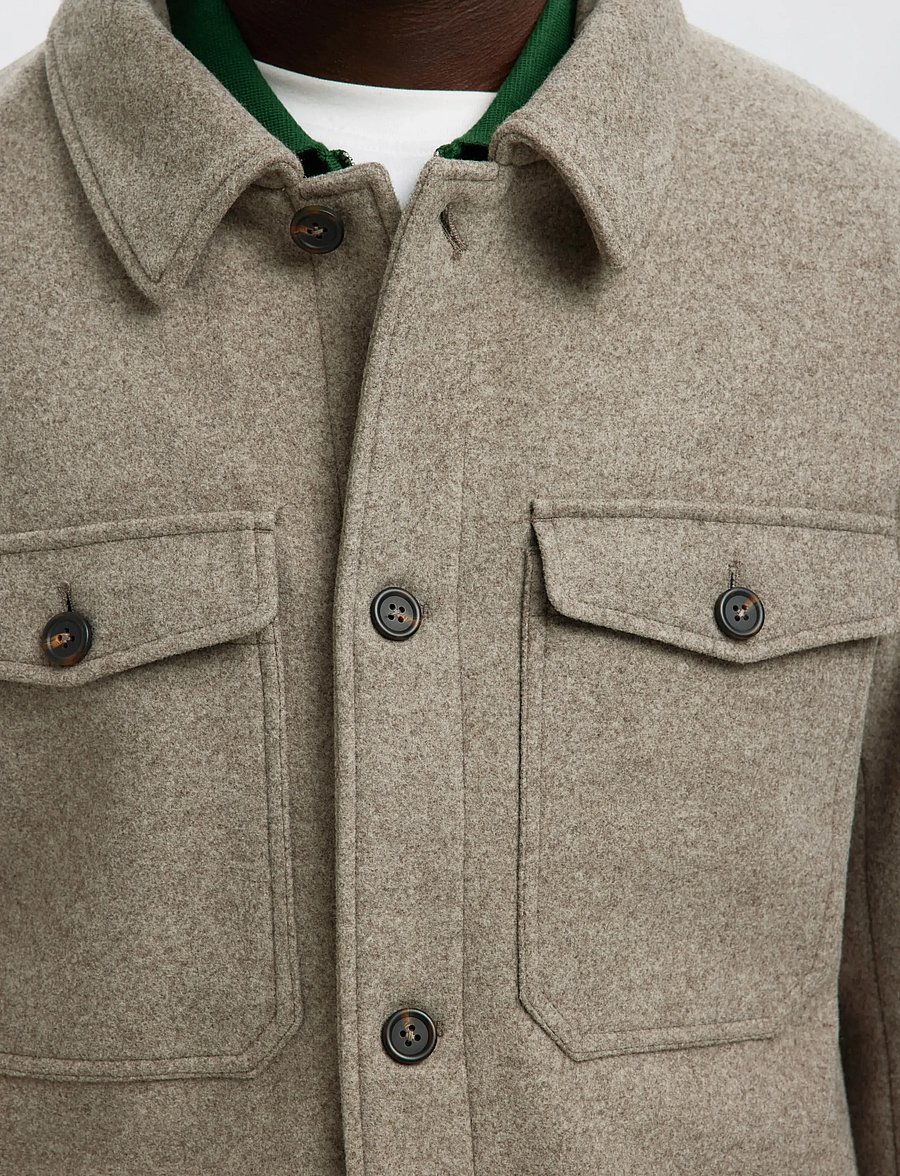 Selected - SLMMITCH WOOL BLEND SHACKET NOOS - Überhemden - deep taupe - 3