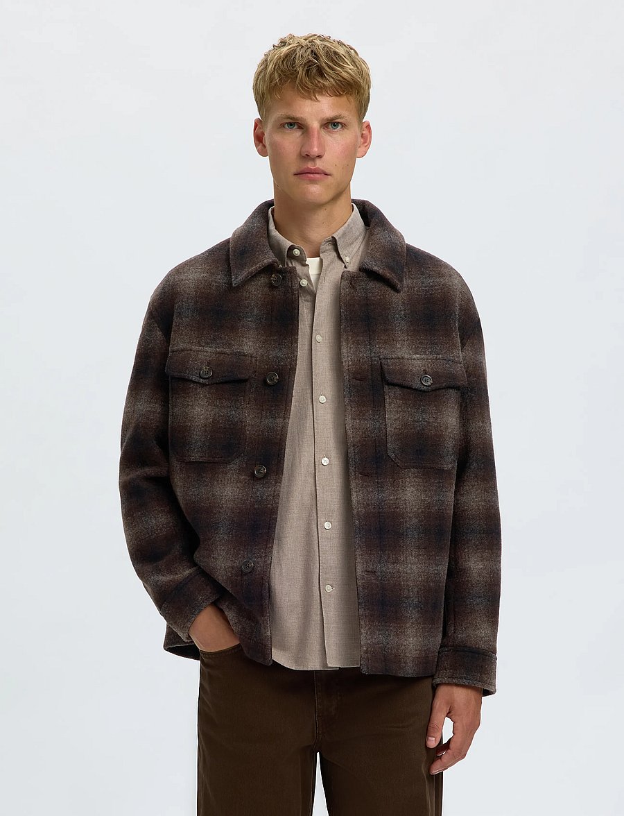 Selected - SLMMITCH WOOL BLEND SHACKET NOOS - shop efter anledning - delicioso - 0