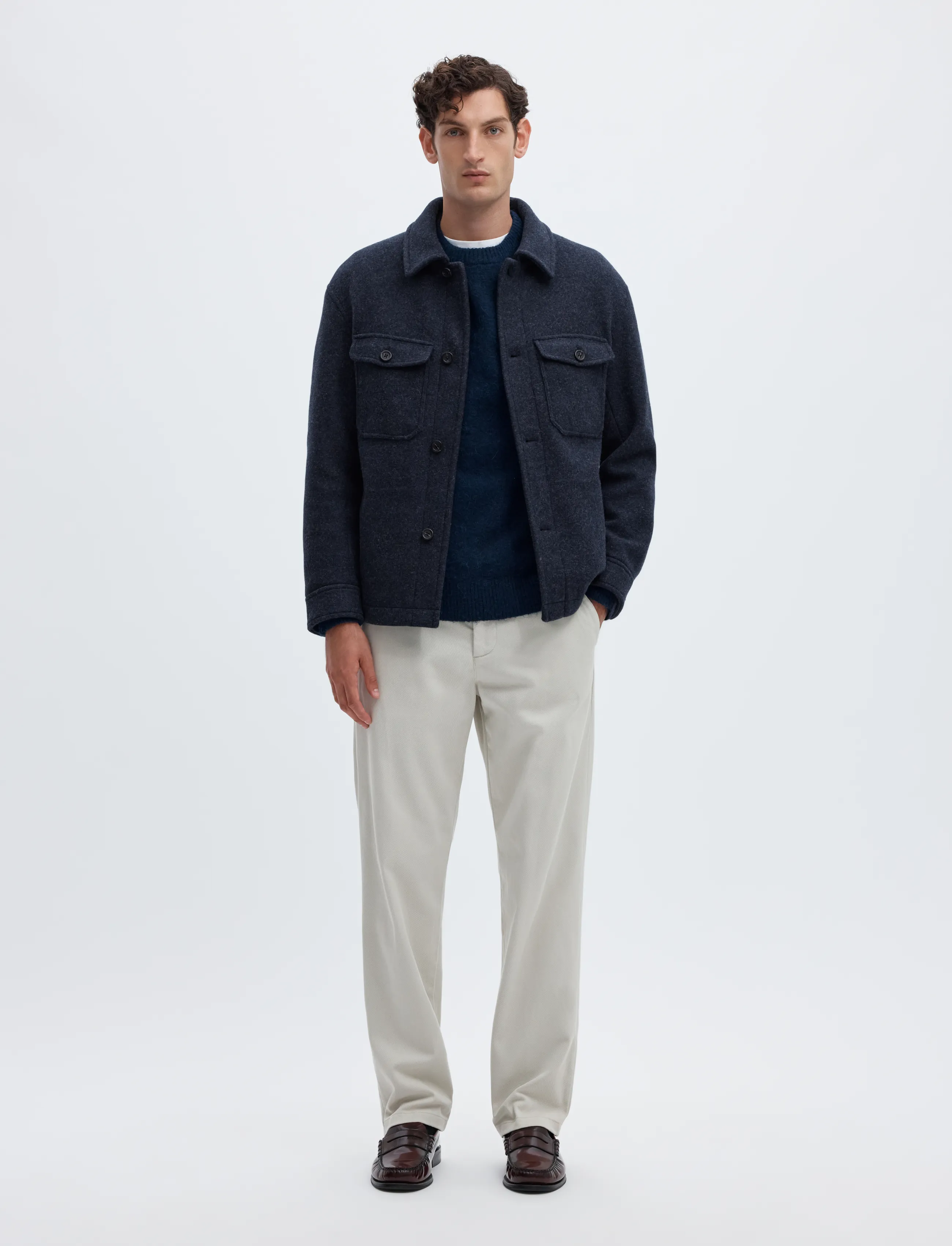 Selected - SLMMITCH WOOL BLEND SHACKET NOOS - shoppa efter tillfälle - sky captain - 3