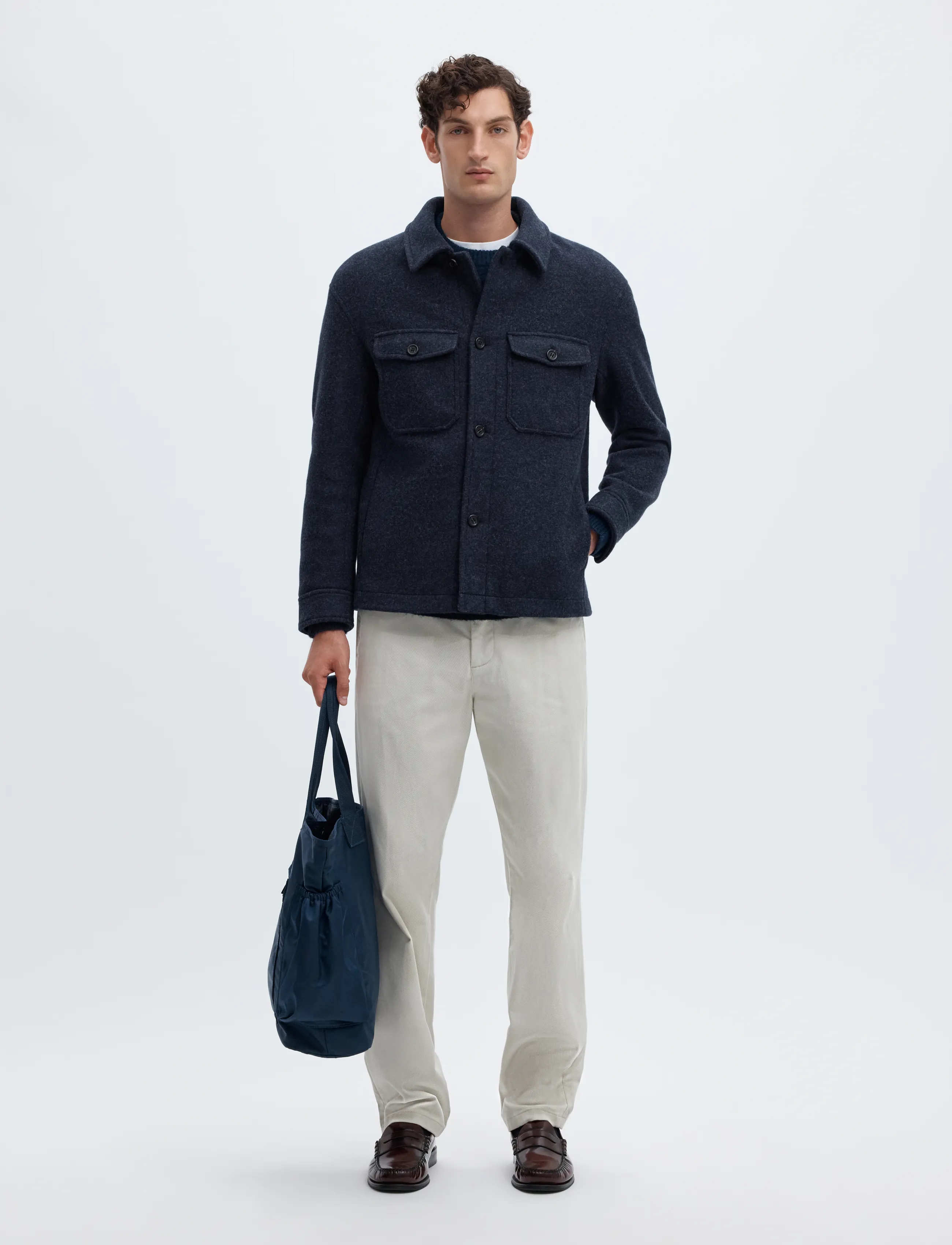 Selected - SLMMITCH WOOL BLEND SHACKET NOOS - shoppa efter tillfälle - sky captain - 5