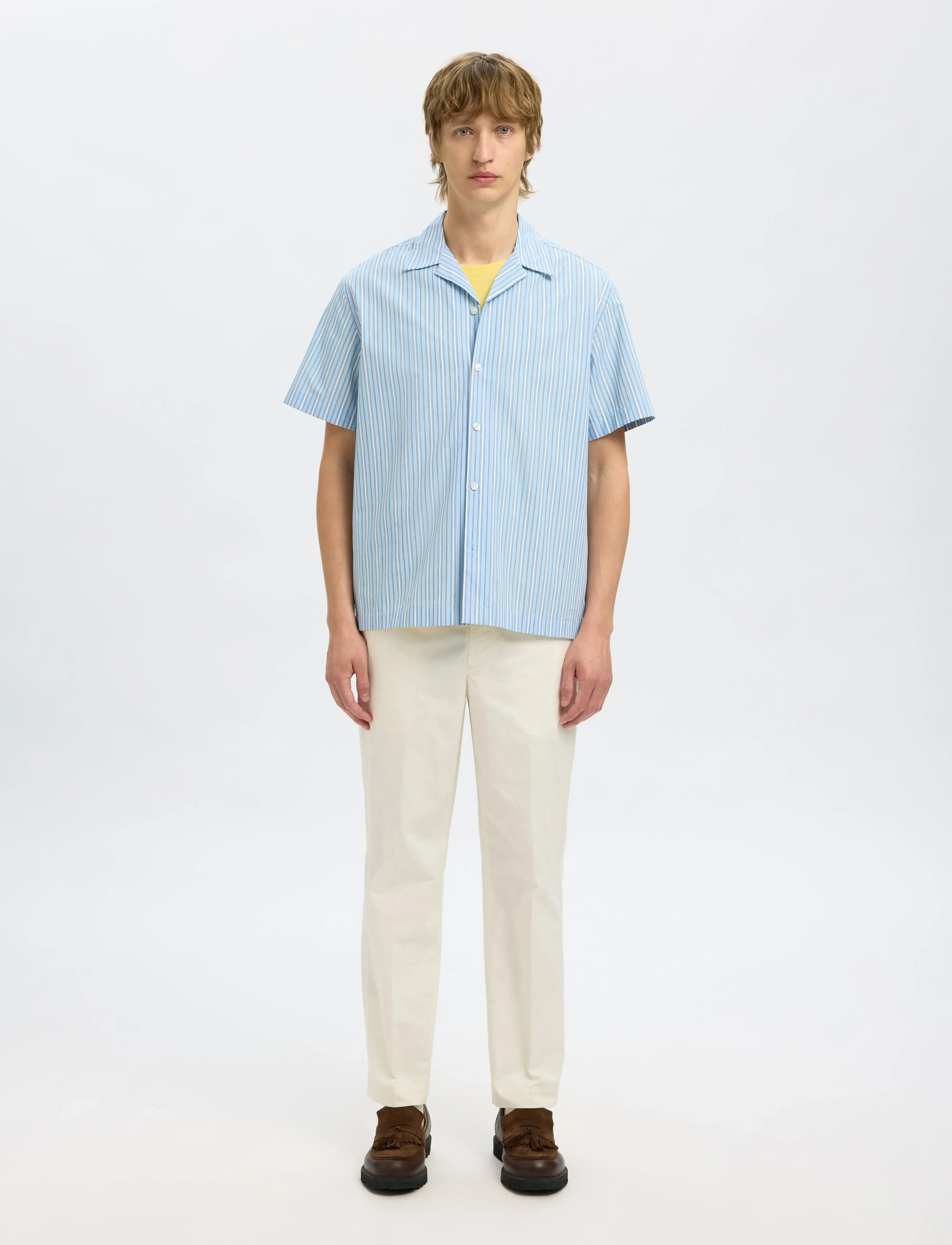 Selected - SLHREG-TANGER TRS - mænd - egret - 3