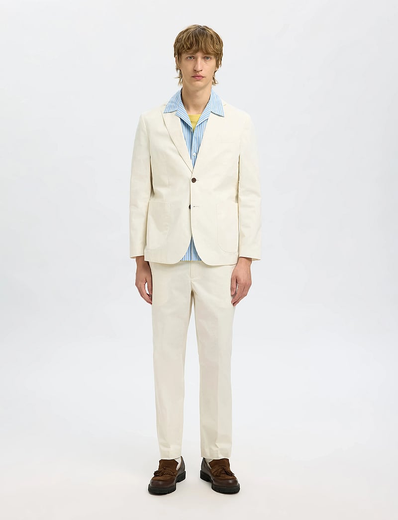 Selected - SLHREG-TANGER TRS - suit trousers - egret - 5