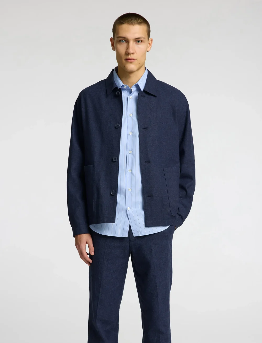 Selected - SLHREG-MALIK SUN HYBRID BLZ - Ühe rinnatisega pintsakud - dark navy - 0