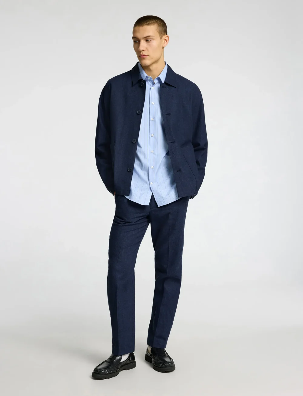 Selected - SLHREG-MALIK SUN HYBRID BLZ - Ühe rinnatisega pintsakud - dark navy - 4