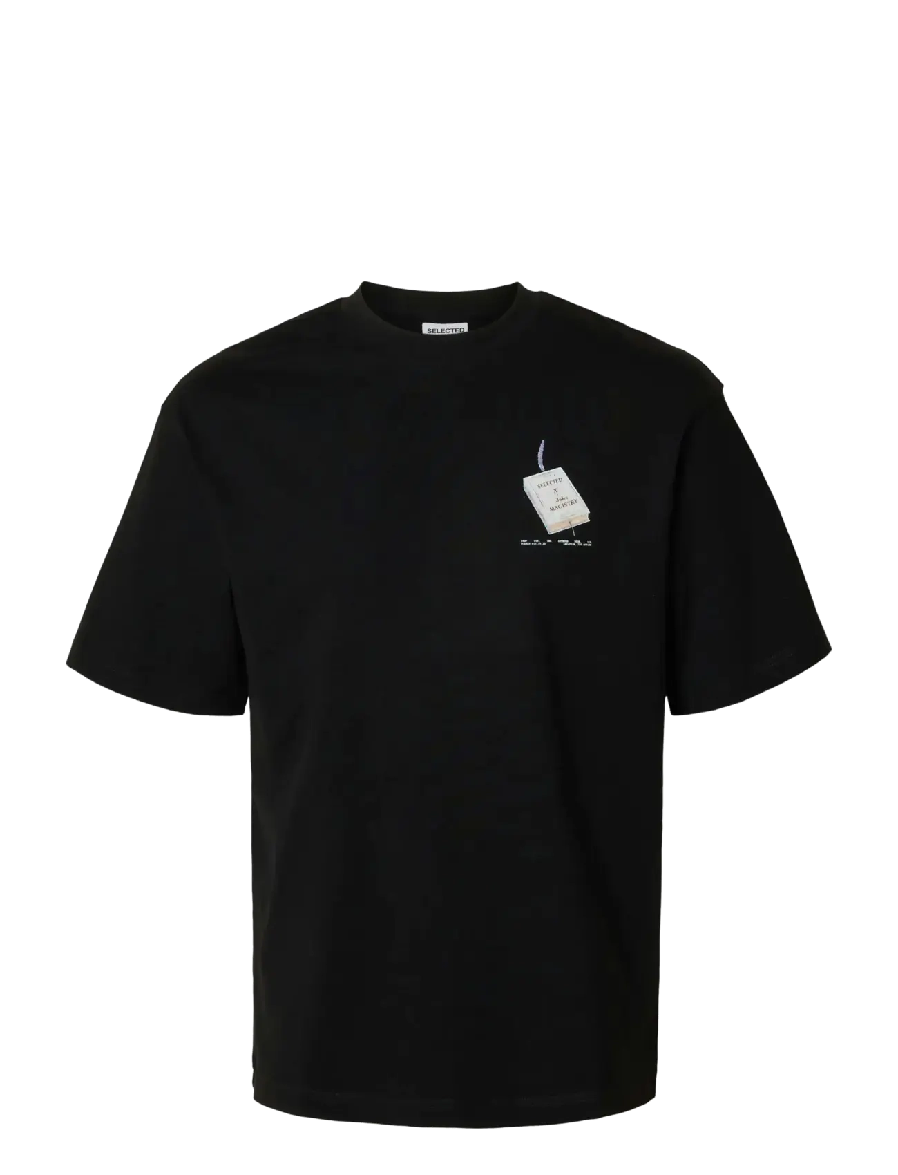 Selected - SLHRELAXKAI PRINT SS O-NECK TEE - black - 1